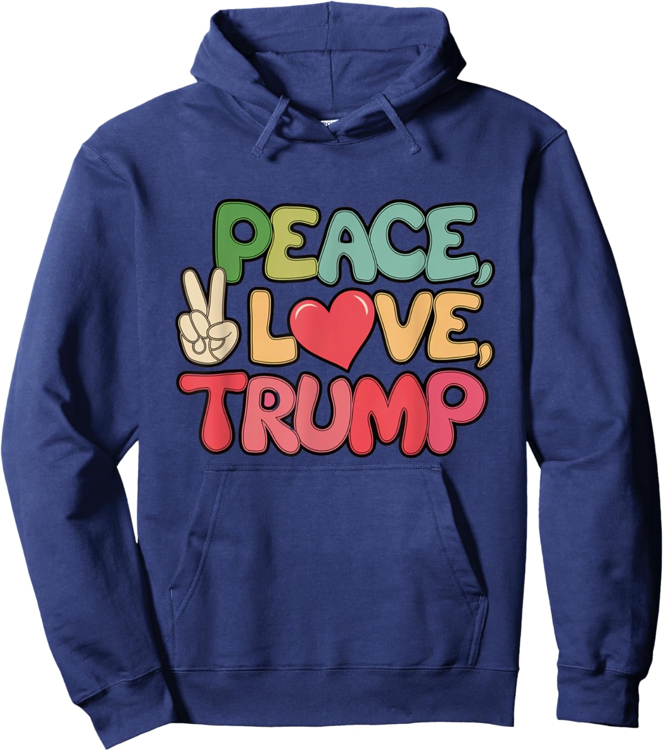 Peace Love Trump Donald Trump Retro Vintage US President Hoodie - Hoodie | Navy