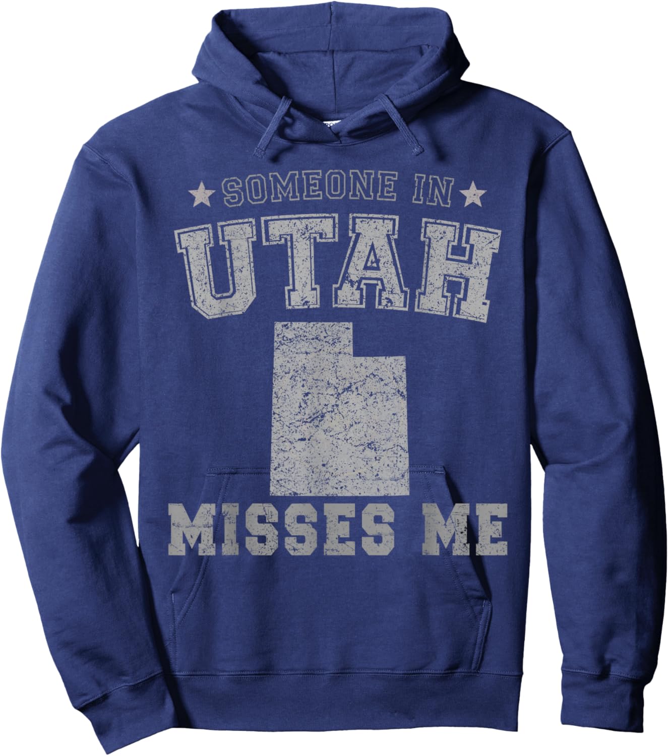 Someone In Utah Misses Me Heart Vintage State Hoodie - Hoodie | Navy