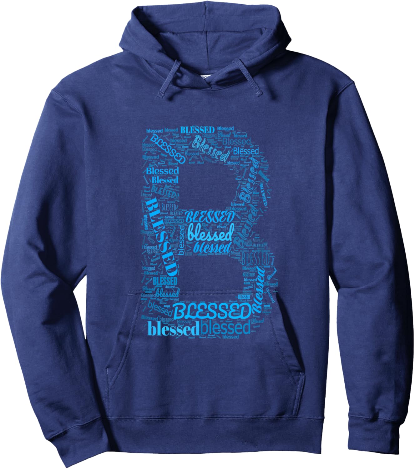 Blue B - Blessed In Countless Ways Blue Graphic Hoodie - Hoodie | Navy