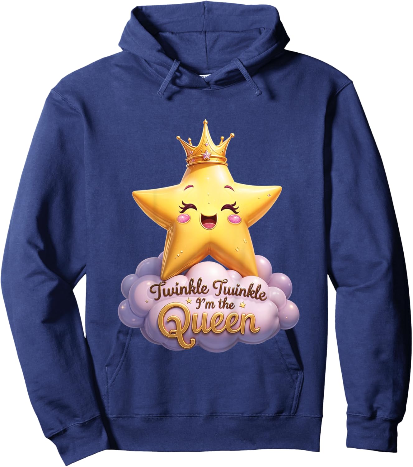 Kids Twinkle Twinkle I’m the Queen Hoodie - Hoodie | Navy