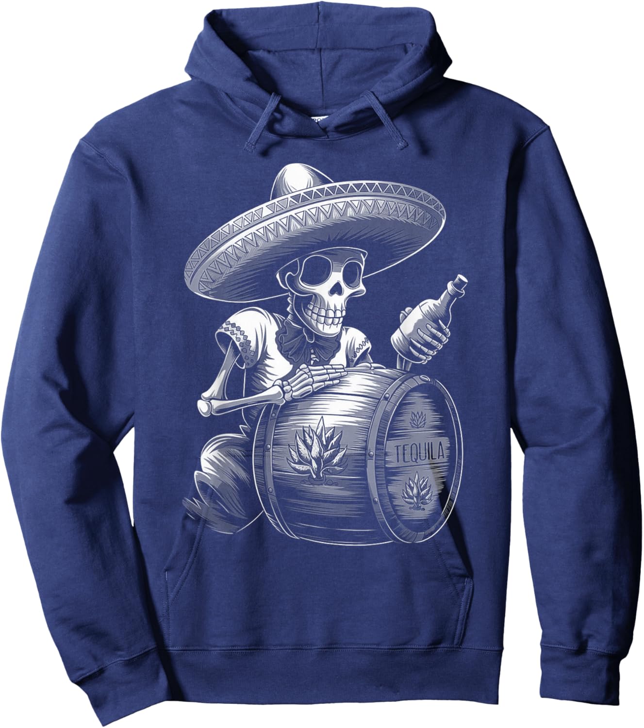 Mexico Vintage Skeleton Tequila Dia De Los Muertos Mexican Hoodie - Hoodie | Navy