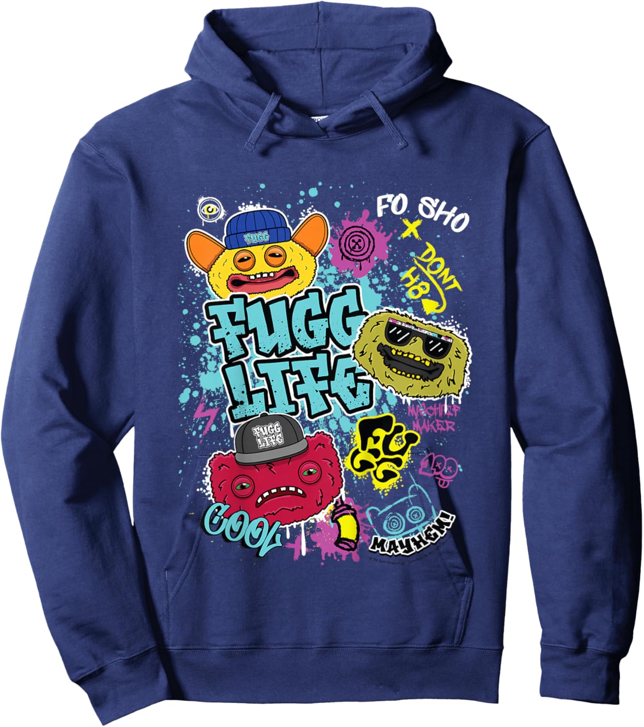 Fugg Life Grin Count Underoo Mcgoo Wide Eyed Weirdo Kids Hoodie - Hoodie | Navy