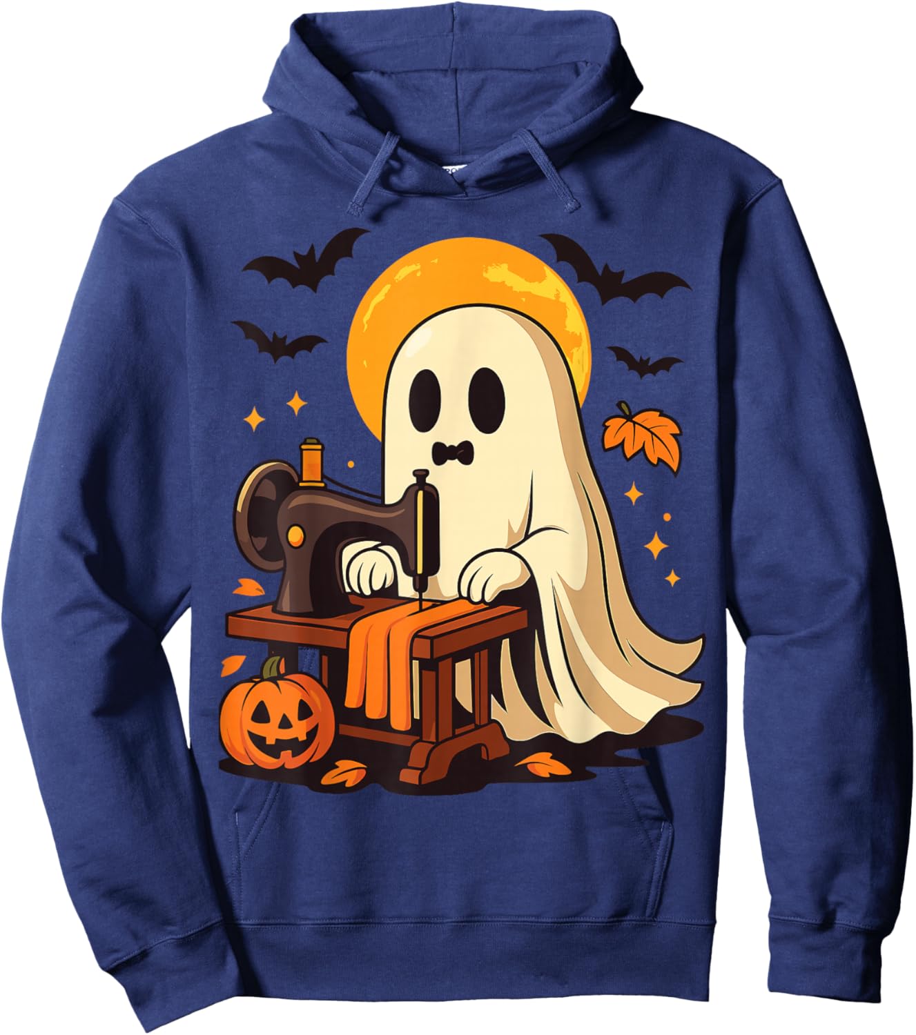 Sewing Ghost Costume Quilting Halloween Shirt Hoodie - Hoodie | Navy