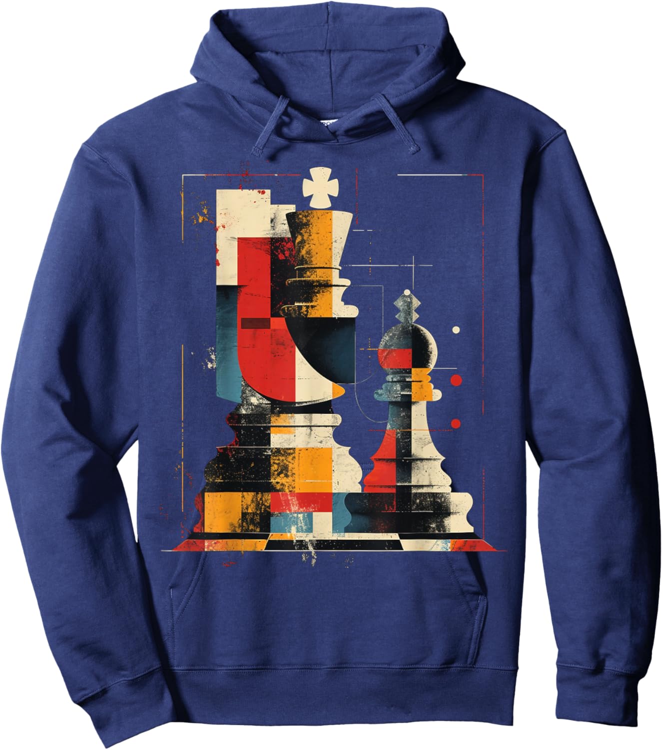 Artsy Chess player on Abstract Art Chess Hoodie - Hoodie | Navy