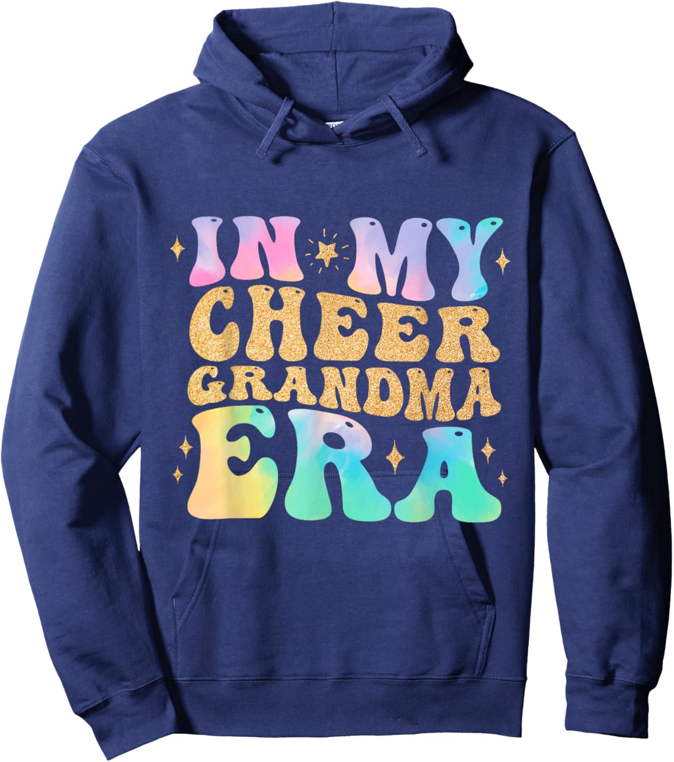 In My Cheer Grandma Era Cheerleading Football Mom Game Day Hoodie - Hoodie | Navy