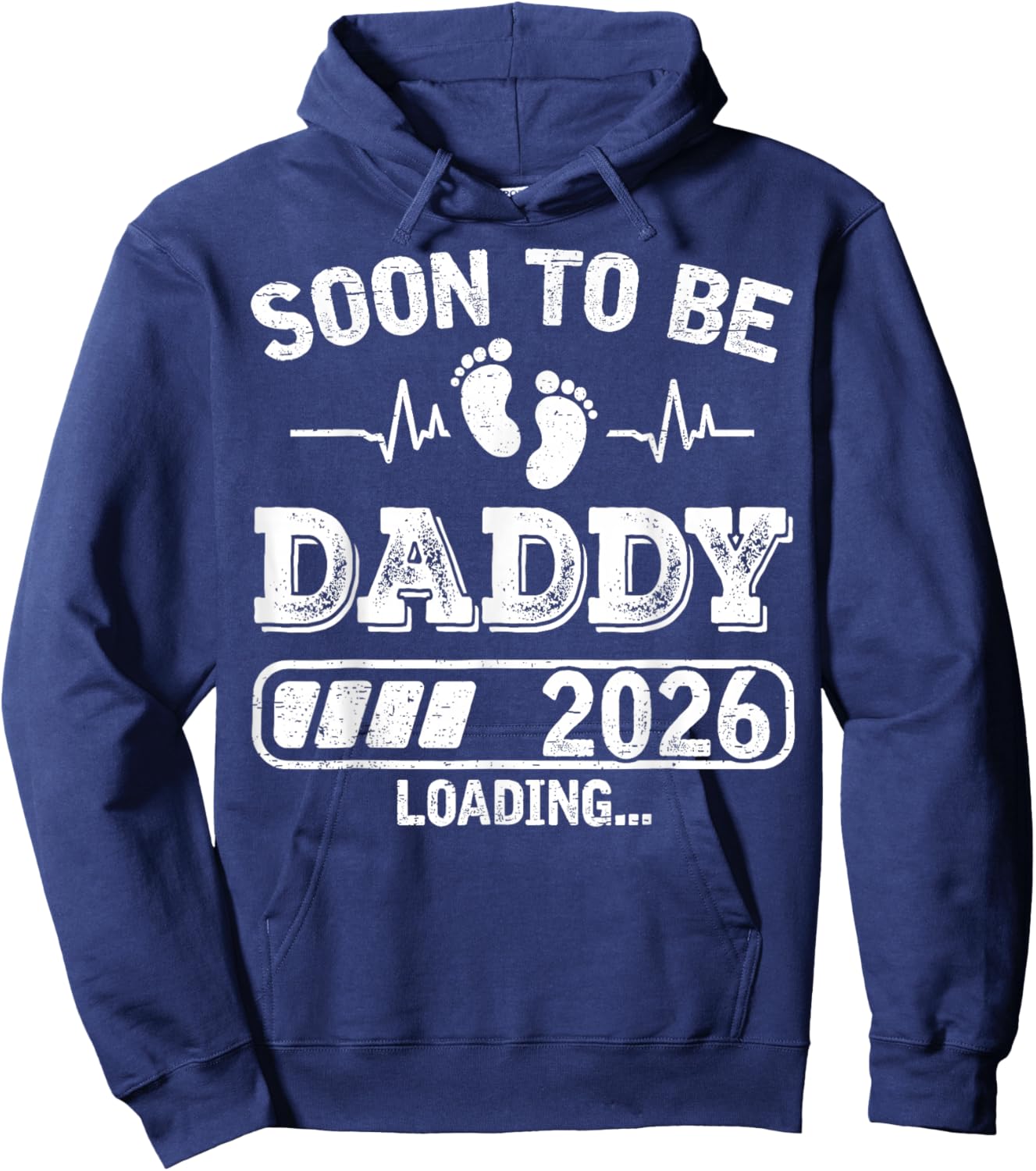 Soon to Be Daddy 2026 Loading Funny Pregnancy Announcement Hoodie - Hoodie | Navy