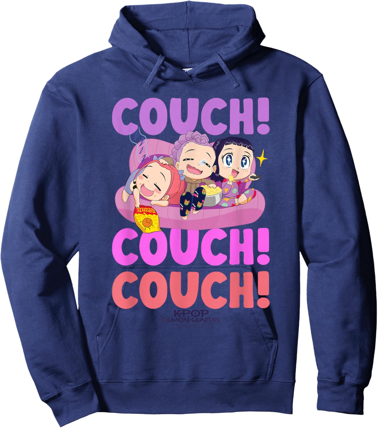 KPop Demon Hunters Huntrix Couch Officially Licensed Hoodie - Hoodie | Navy