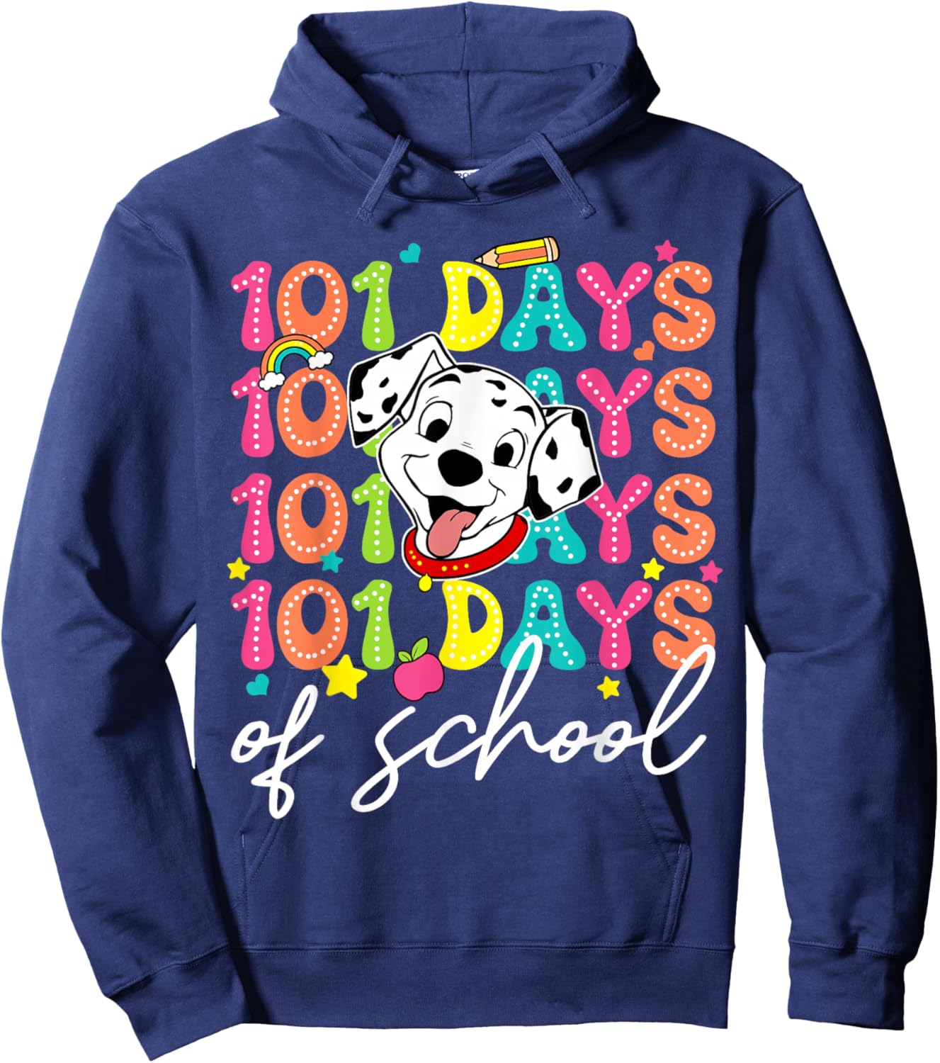 100 Days Of School Dalmatian Dog Boys 100th Day Of School Hoodie - Hoodie | Navy