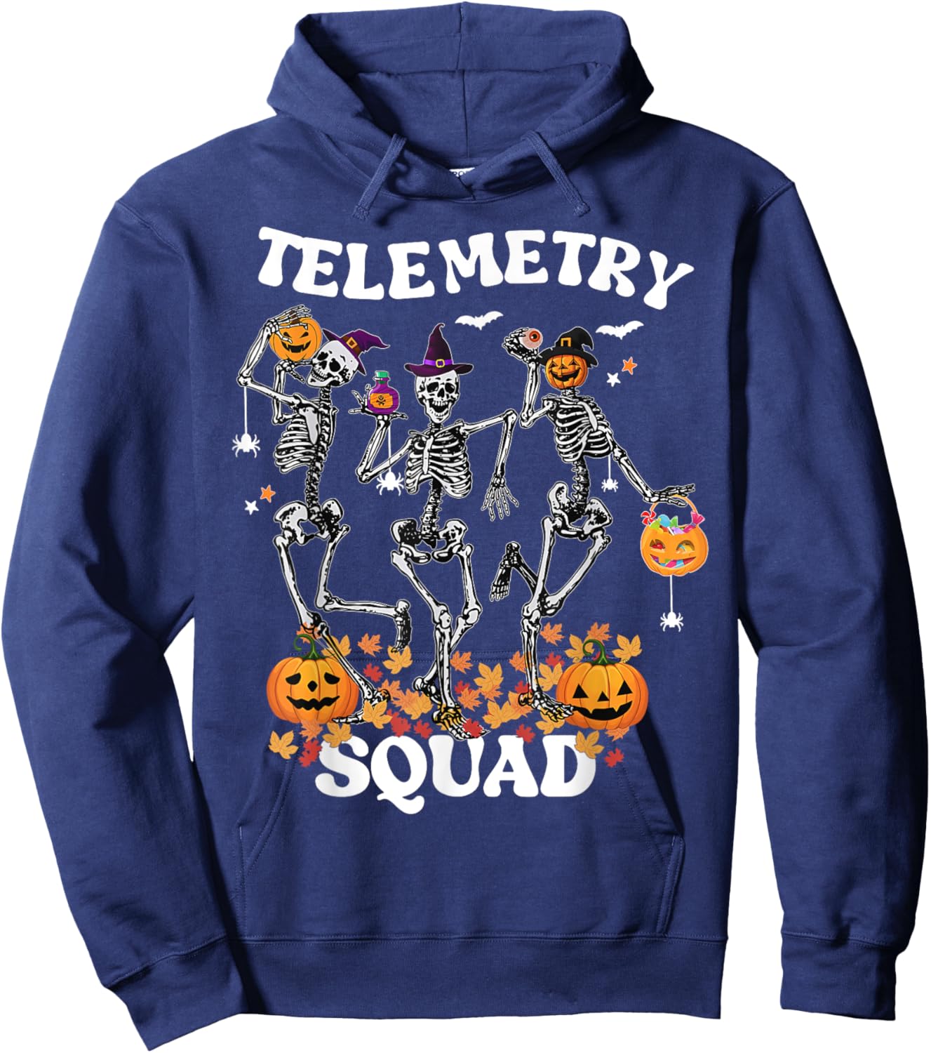 Telemetry Nurse Squad Medical Nursing Skeleton Dancing Hoodie - Hoodie | Navy
