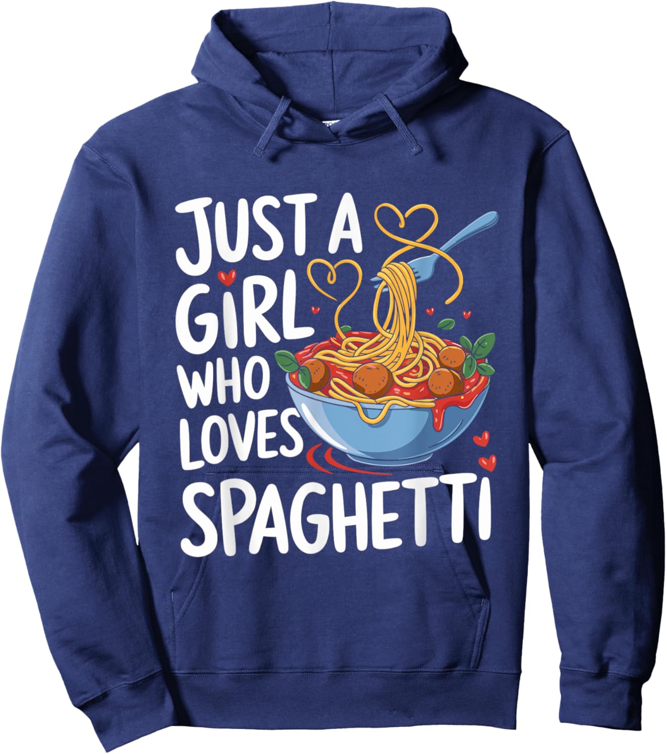 Funny Just a Girl Who Loves Spaghetti Hoodie - Hoodie | Navy
