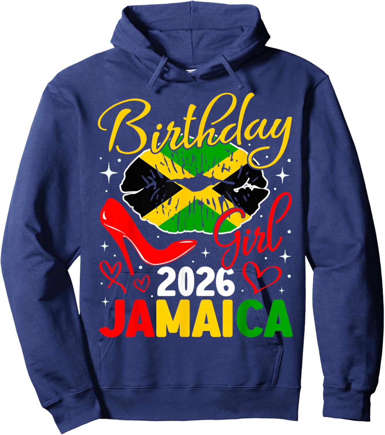 Birthday Girl Jamaica 2025 Family Reunion & Girls Trip Hoodie - Hoodie | Navy