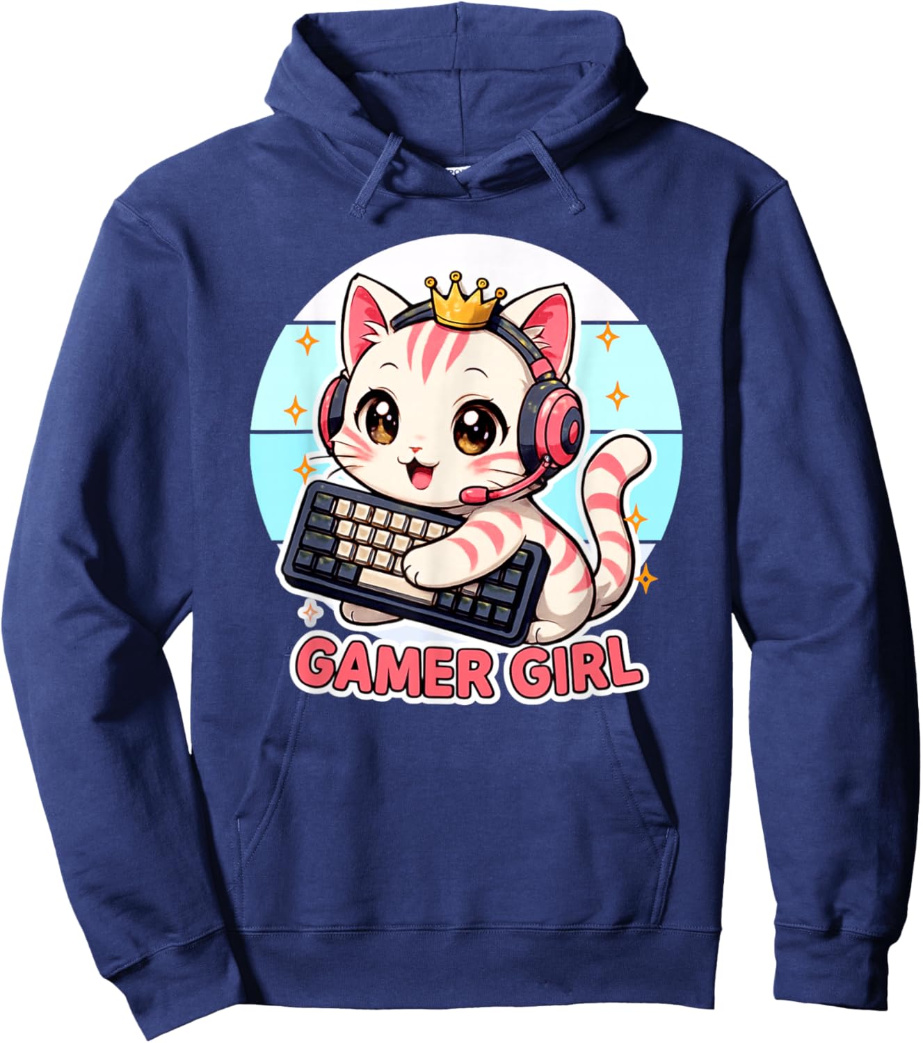 Gamer Girl süße Katze Gaming Cute Video Game Girls Hoodie - Hoodie | Navy
