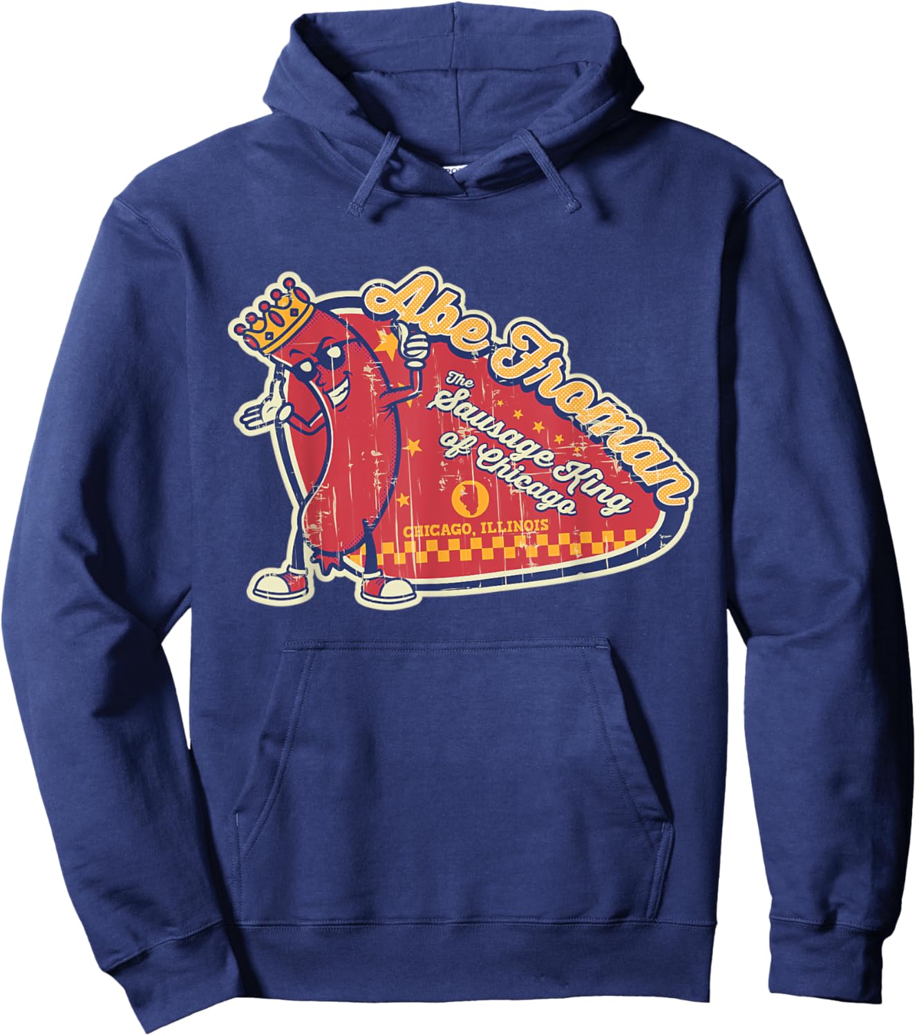 Abe Retro 80s Froman The Sausage King Of Chicago Hoodie - Hoodie | Navy