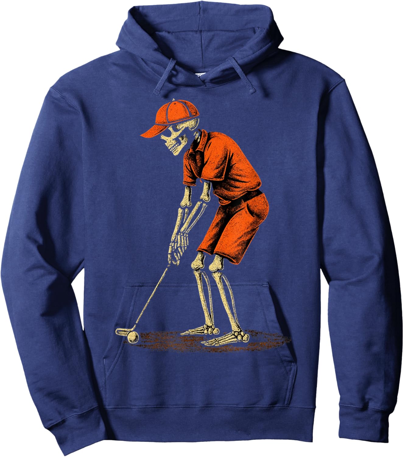 Skeleton Golf Halloween Golfer Golf Player Funny Man Dad Hoodie - Hoodie | Navy