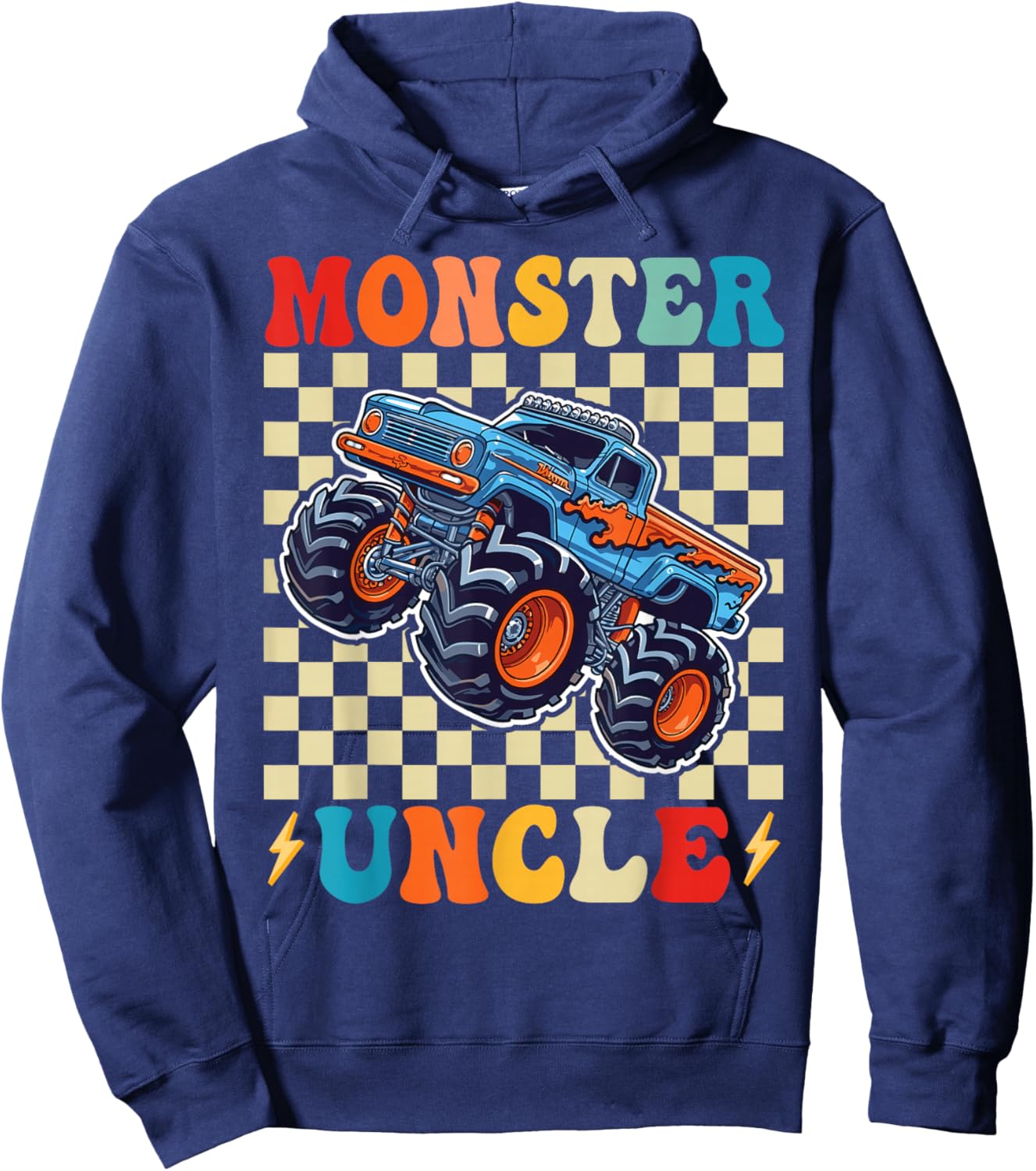 Monster Truck Uncle Family Matching Monster Trucks Birthday Hoodie - Hoodie | Navy