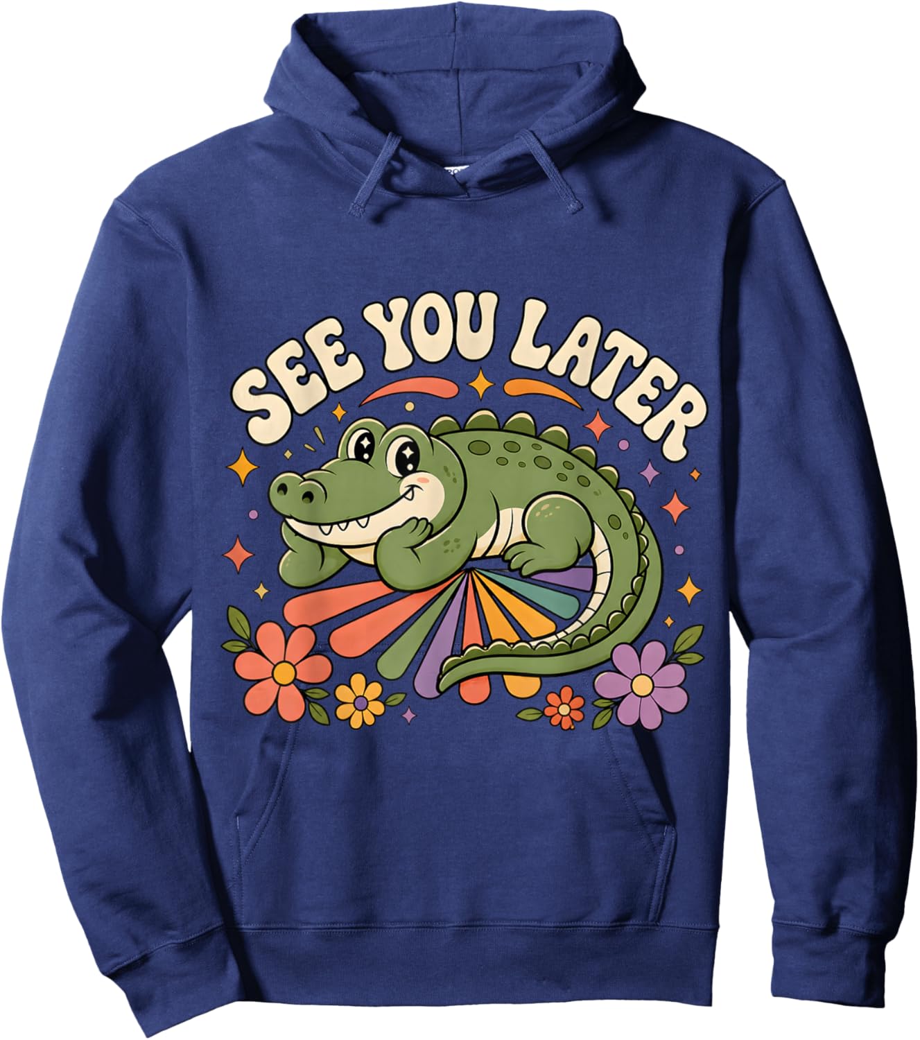 See You Later Retro Summer Alligator Last Day of School Hoodie - Hoodie | Navy