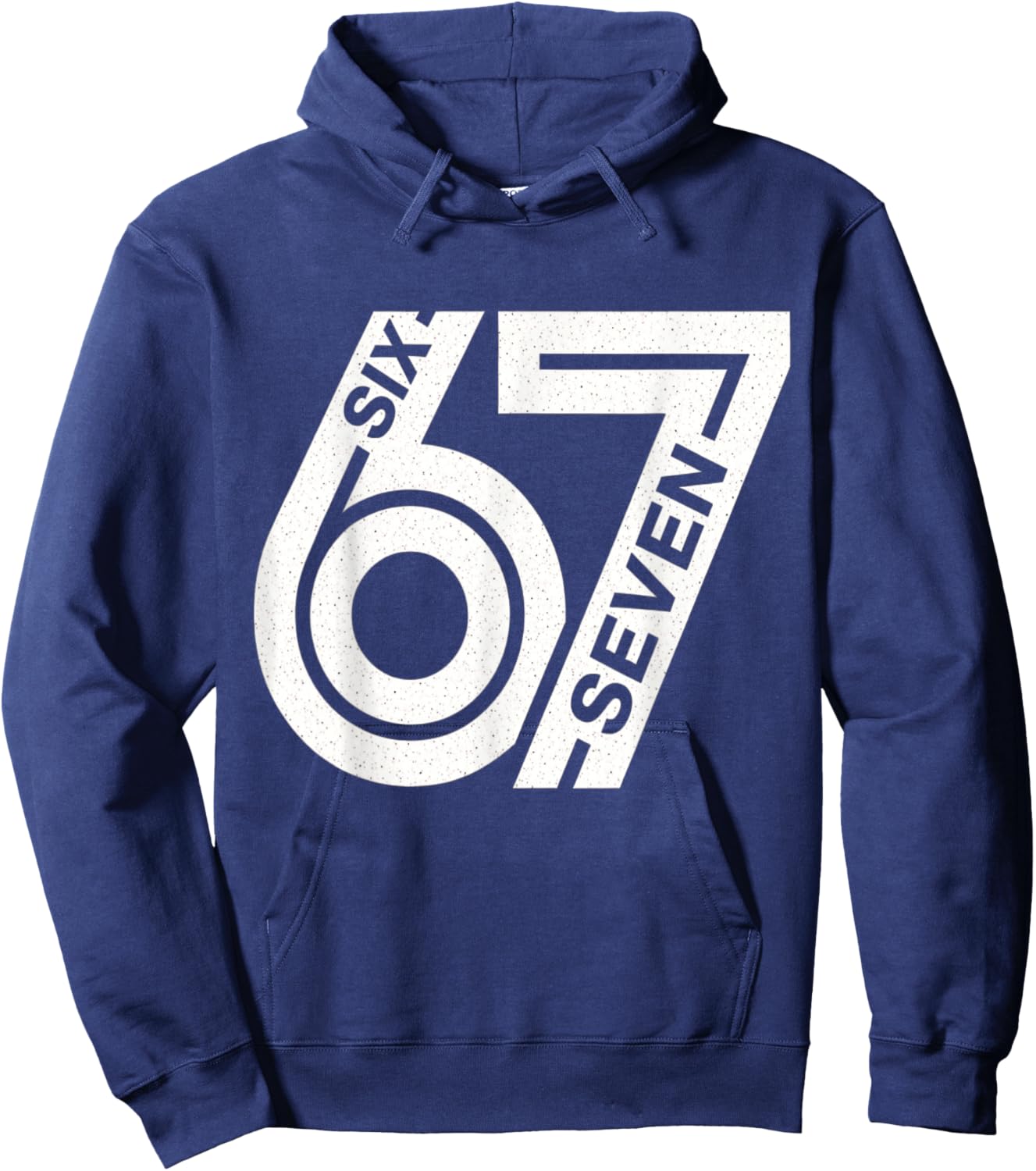 Number 67 Six Seven 67th Vintage Sports Style Hoodie - Hoodie | Navy