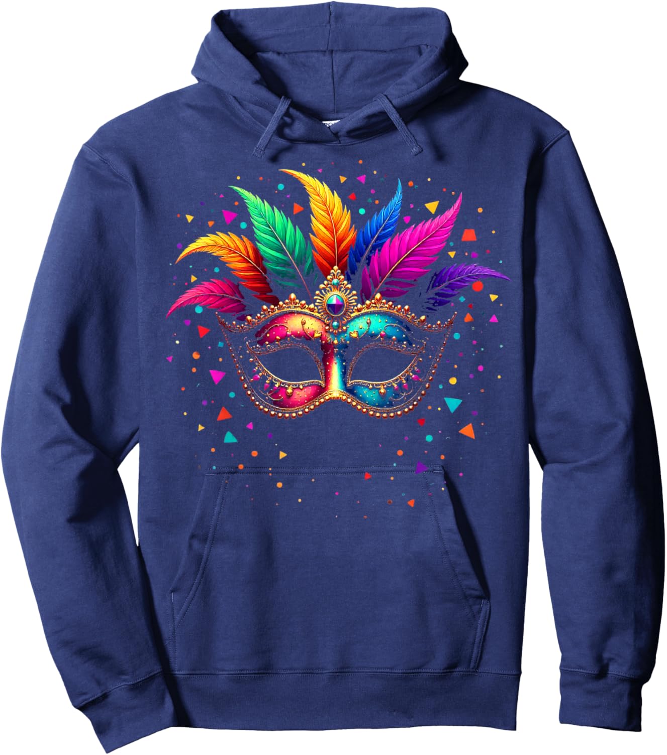 Carnival Costume Replacement Partner Funny Mask Venice Italy Hoodie - Hoodie | Navy