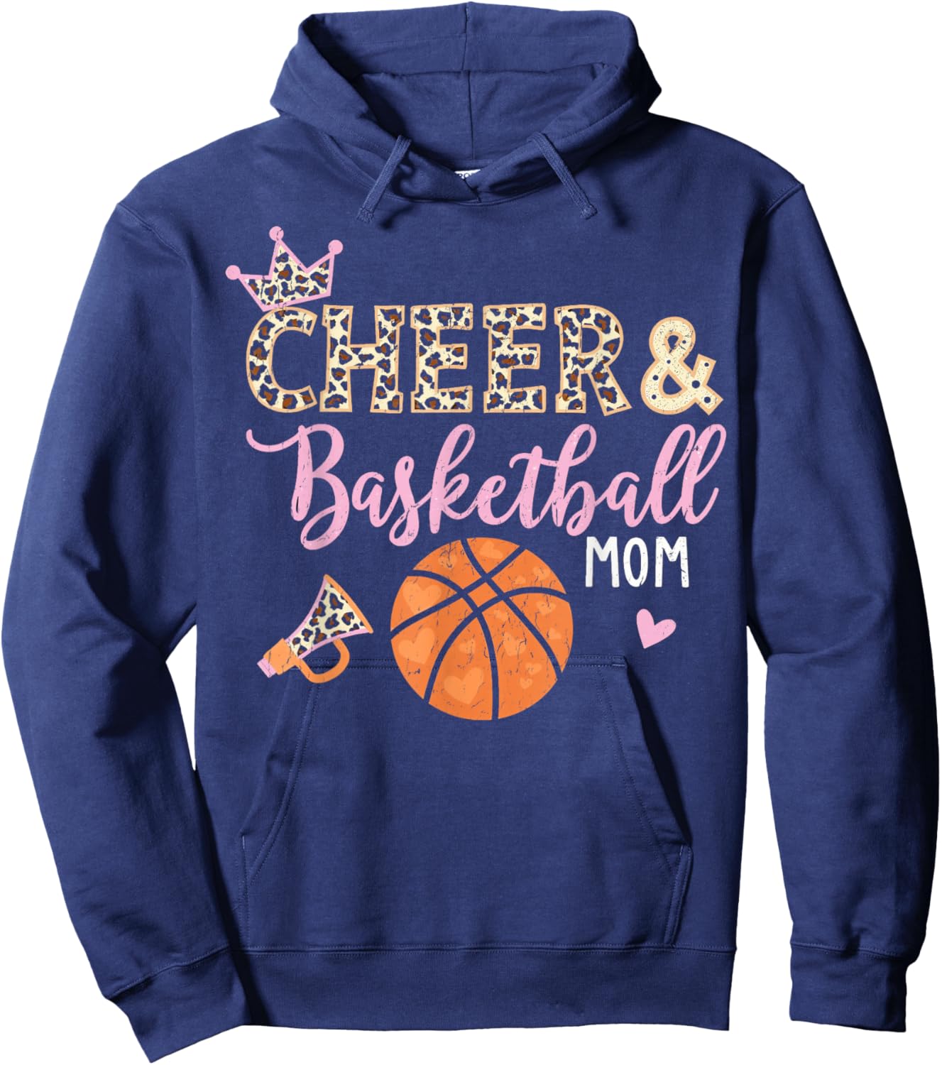 Funny Basketball And Cheer Mom Basketball Cheer Mom Hoodie - Hoodie | Navy