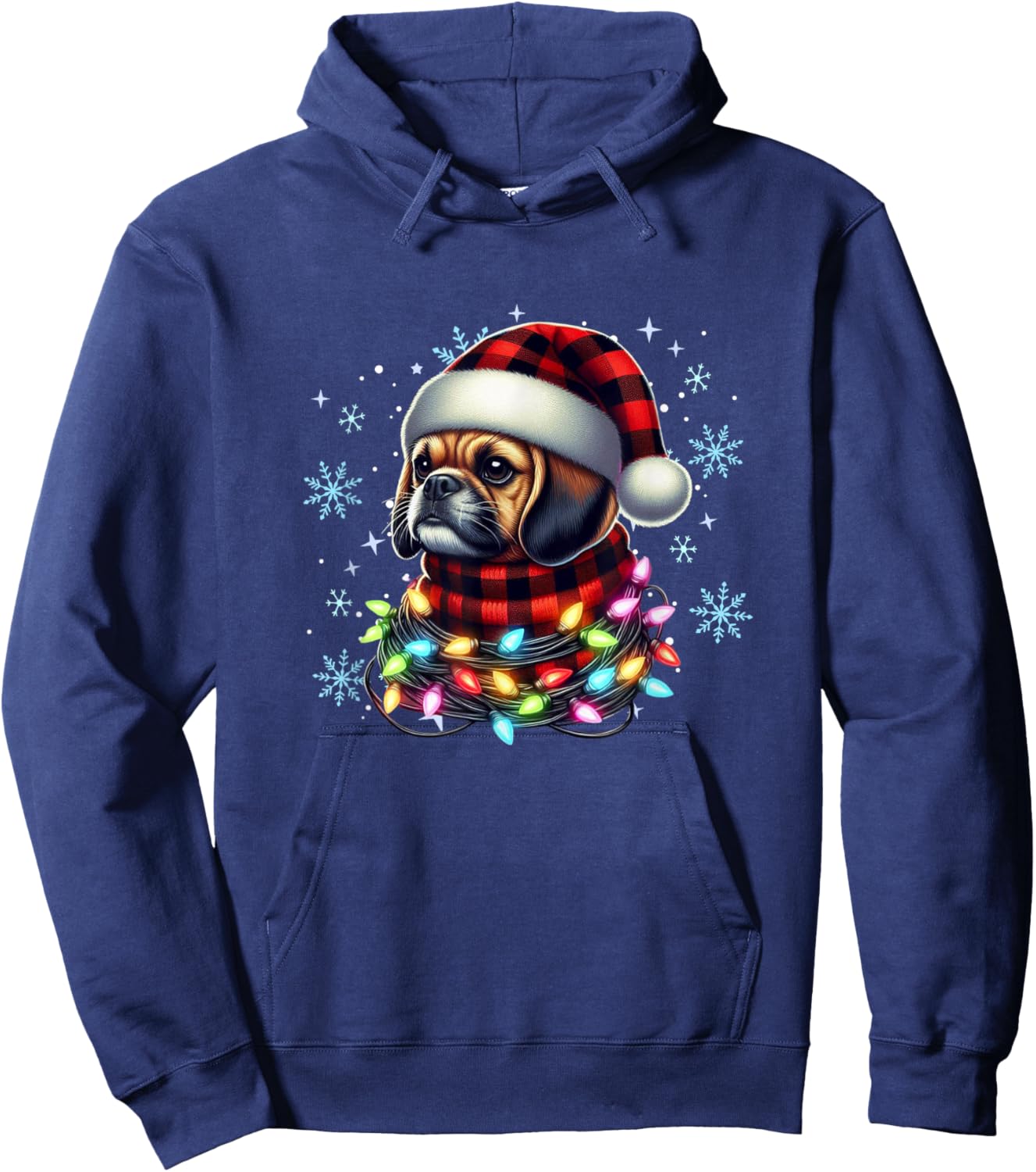 Puggle Christmas Gifts for Puggle Lovers -Kids Black Puggle Xmas Puggle Lover Hoodie - Hoodie | Navy
