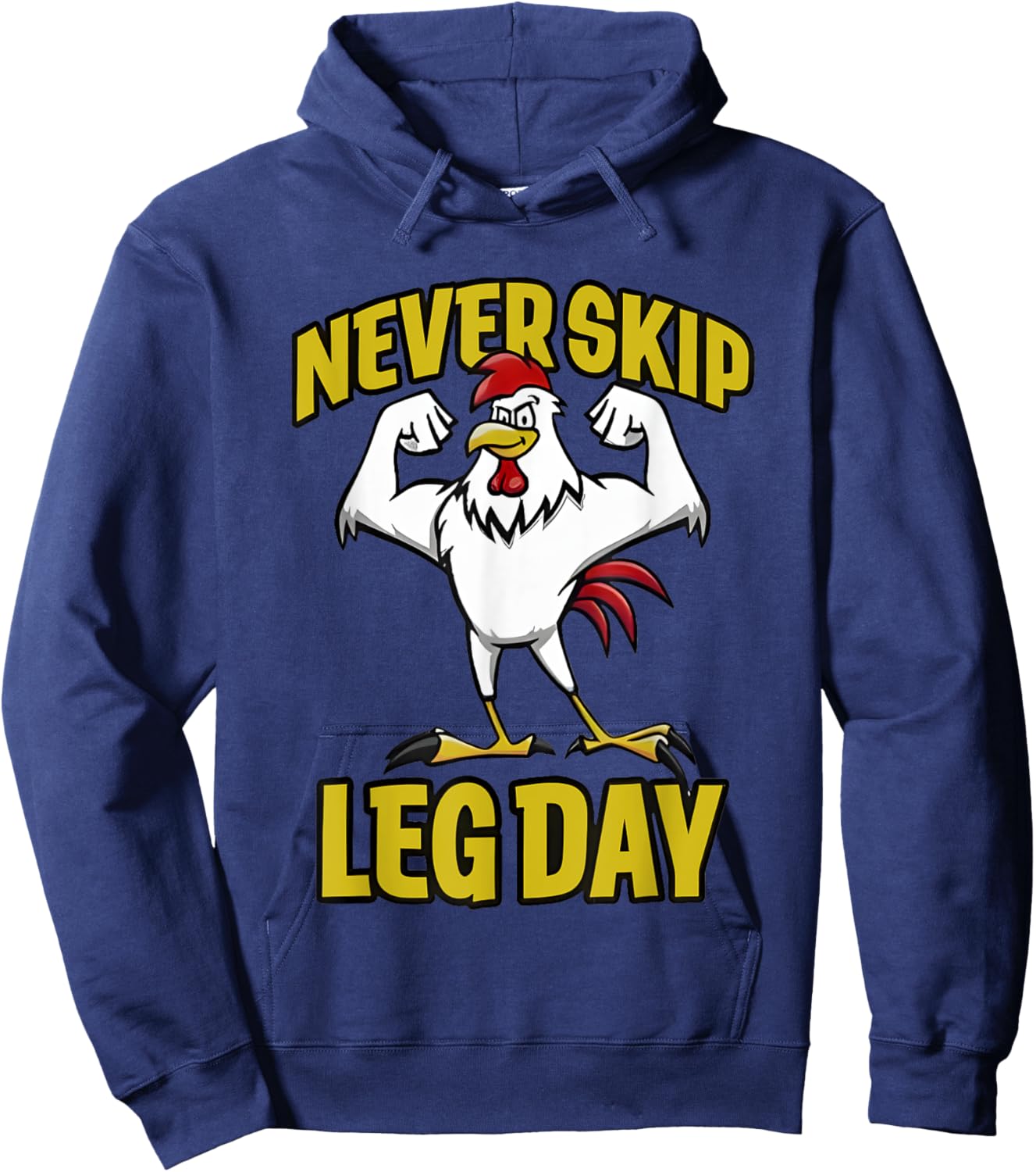 Never Skip Leg Day Rooster Hoodie - Hoodie | Navy