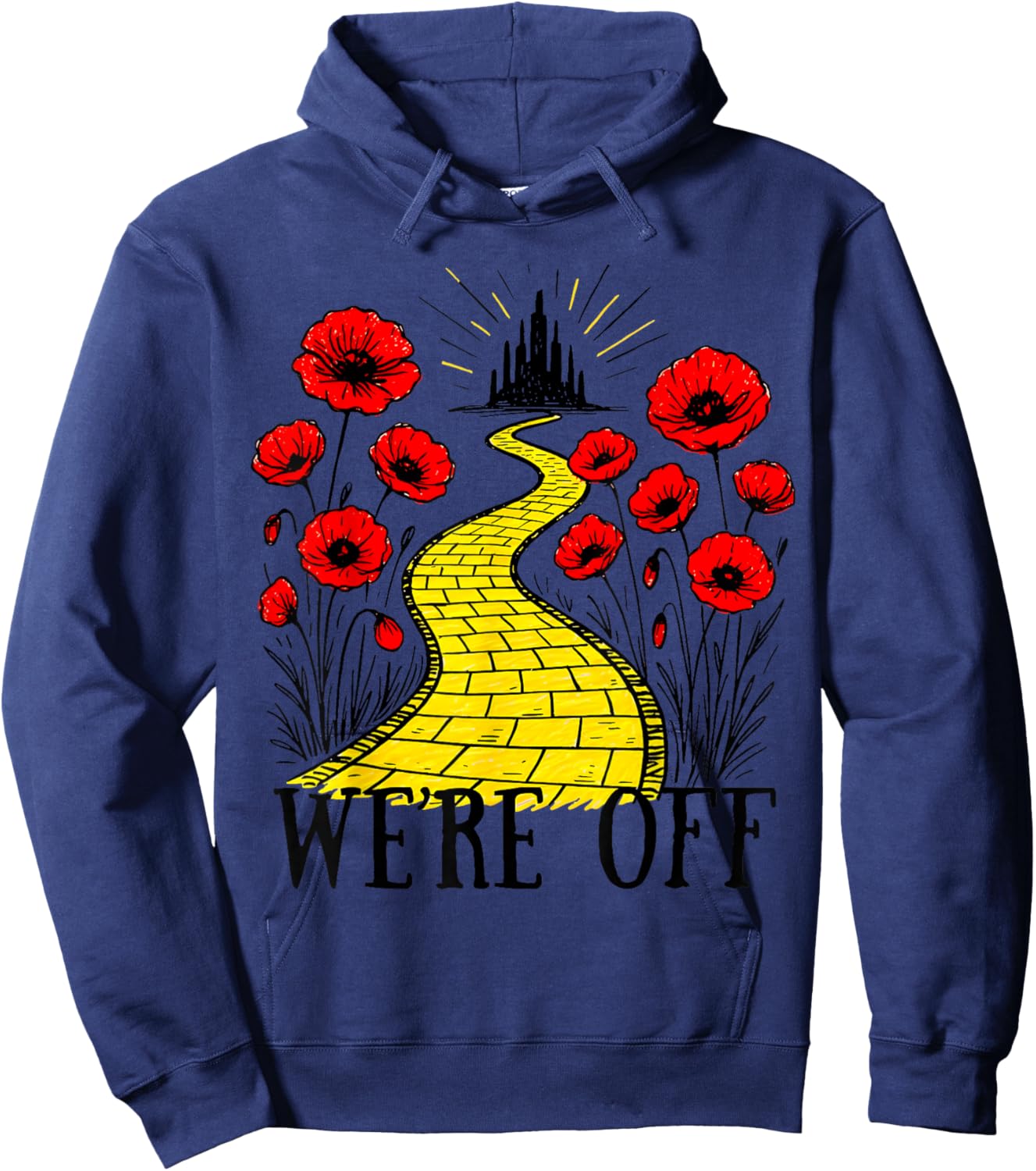 We 're Off Funny Yellow Path Brick Wizard Literature School Hoodie - Hoodie | Navy