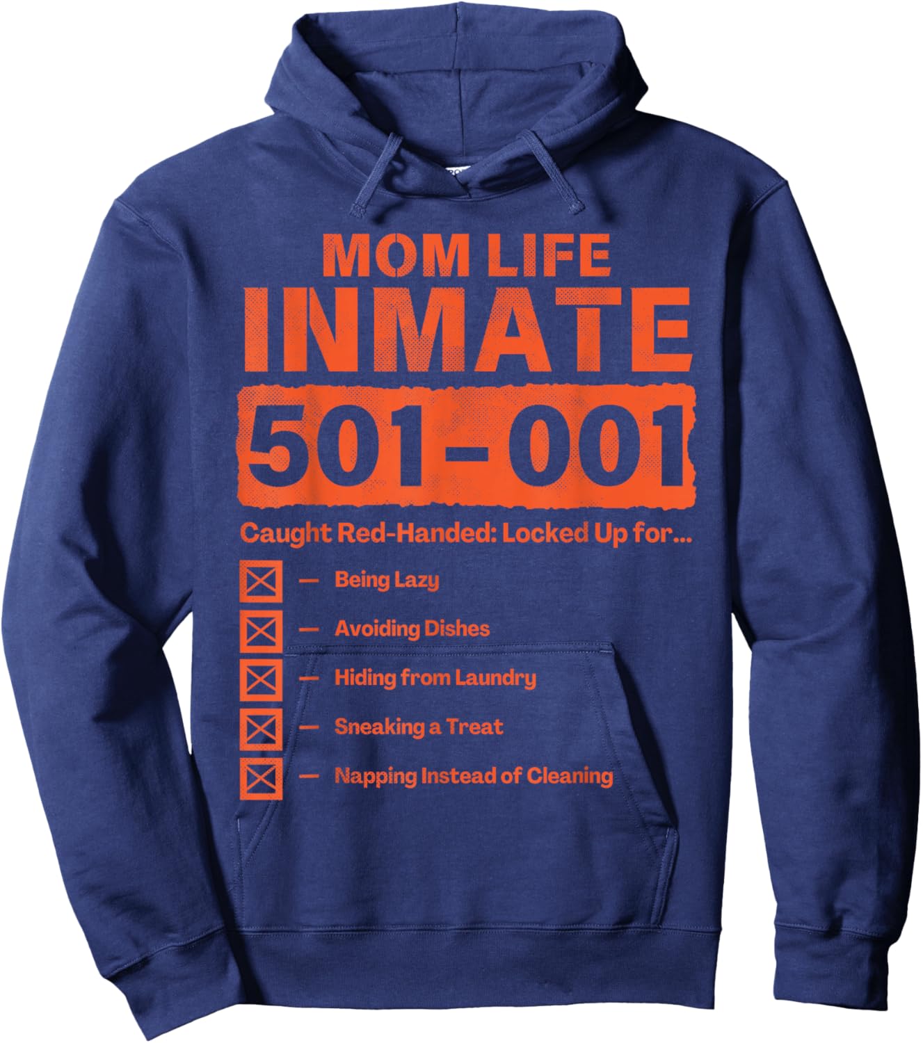 Mom Life Inmate Funny Matching Halloween Costume Hoodie - Hoodie | Navy