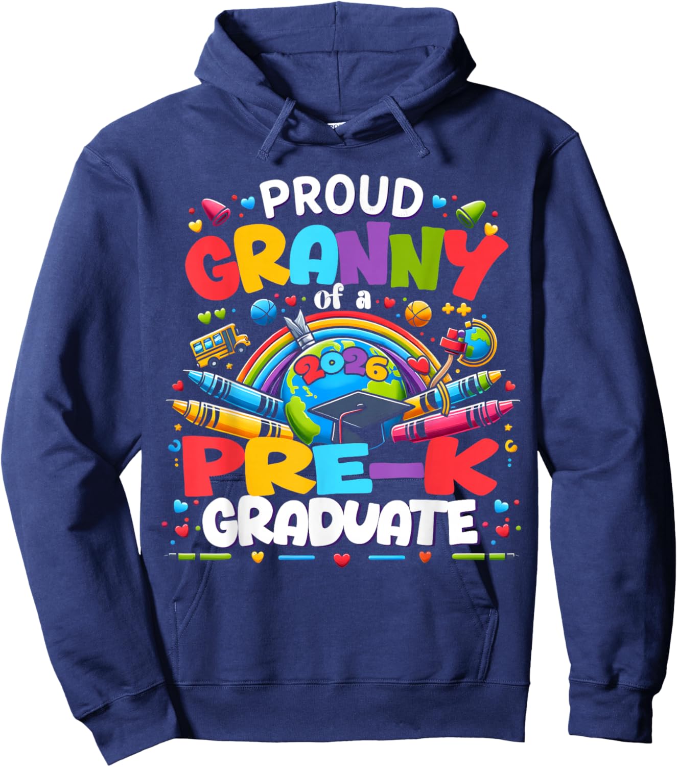 Proud Granny of 2026 Pre-K Graduate Mothers Day Graduation Hoodie - Hoodie | Navy