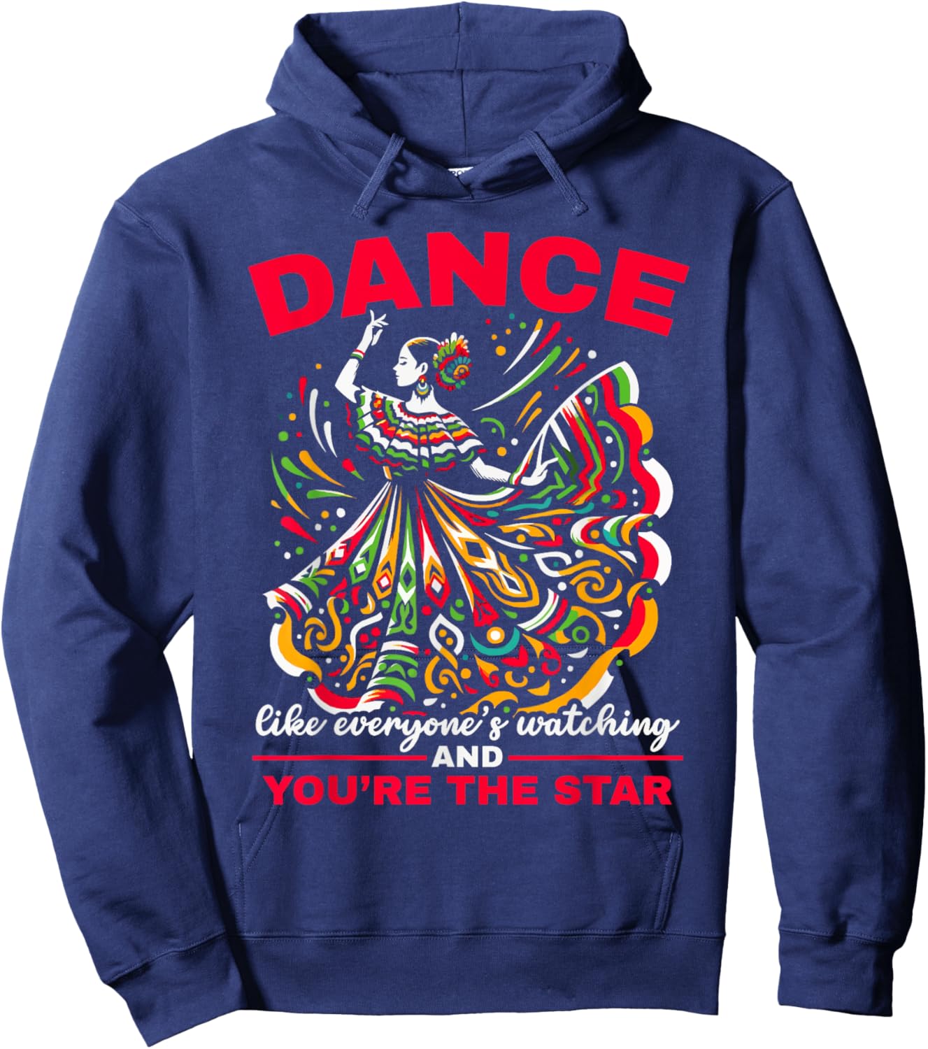 Ballet Folklorico Dancer Mexico Traditional Mexican Dance Hoodie - Hoodie | Navy