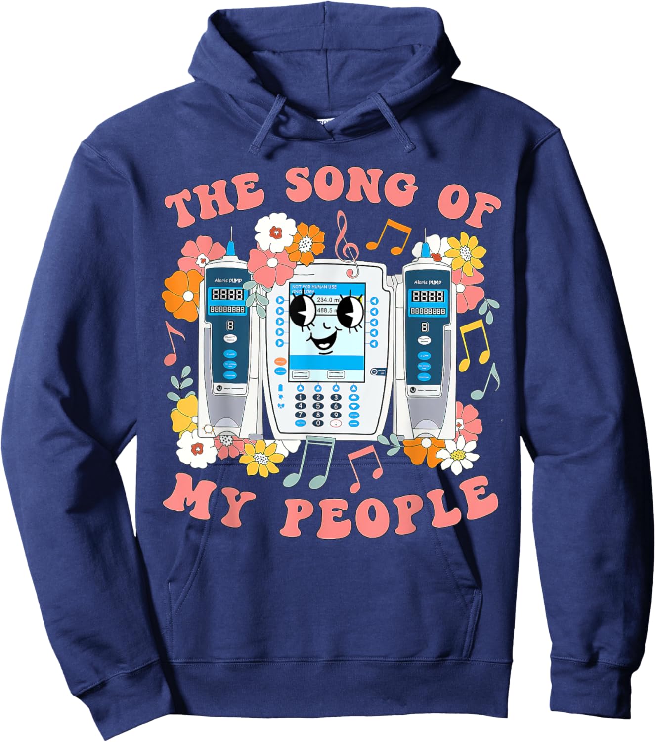 4th Of July Nurse, The Song Of My People, Beeping IV Pump Hoodie - Hoodie | Navy