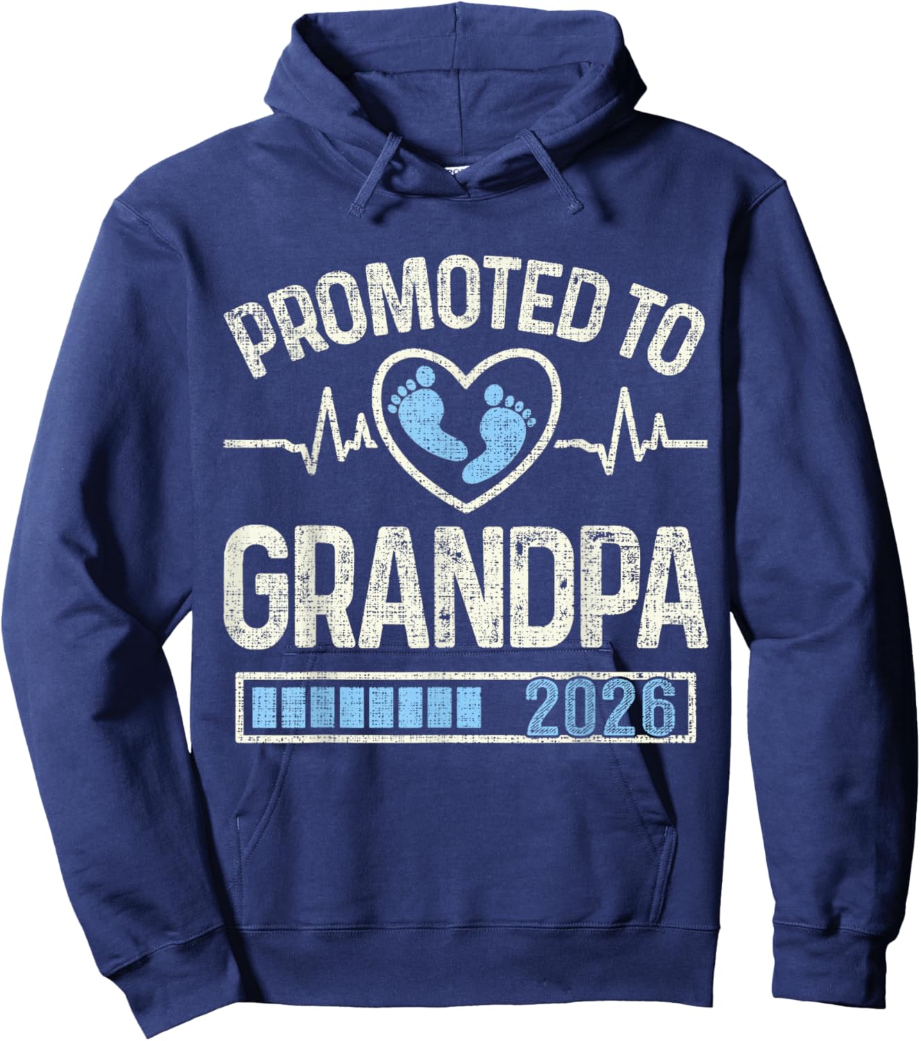 Promoted to Grandpa 2026 Expecting Baby Soon to Be Grandpa Hoodie - Hoodie | Navy