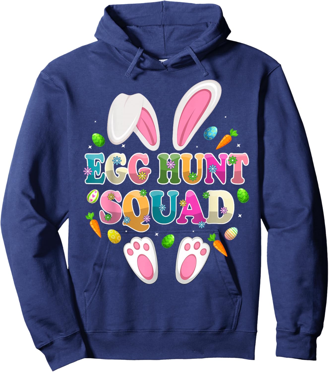 Egg Hunt Squad Bunny Happy Easter Day Hoodie - Hoodie | Navy
