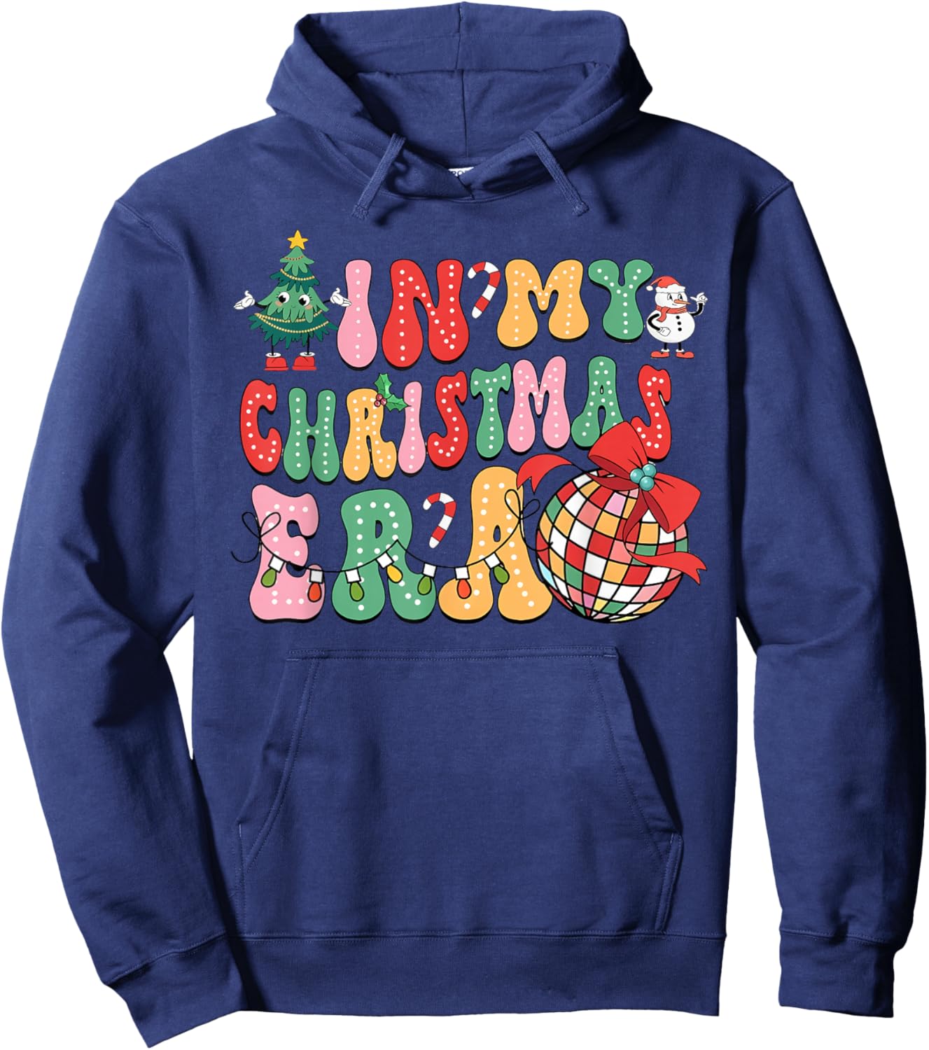 in My Christmas Era Cute Groovy Christmas Holiday Xmas Hoodie - Hoodie | Navy