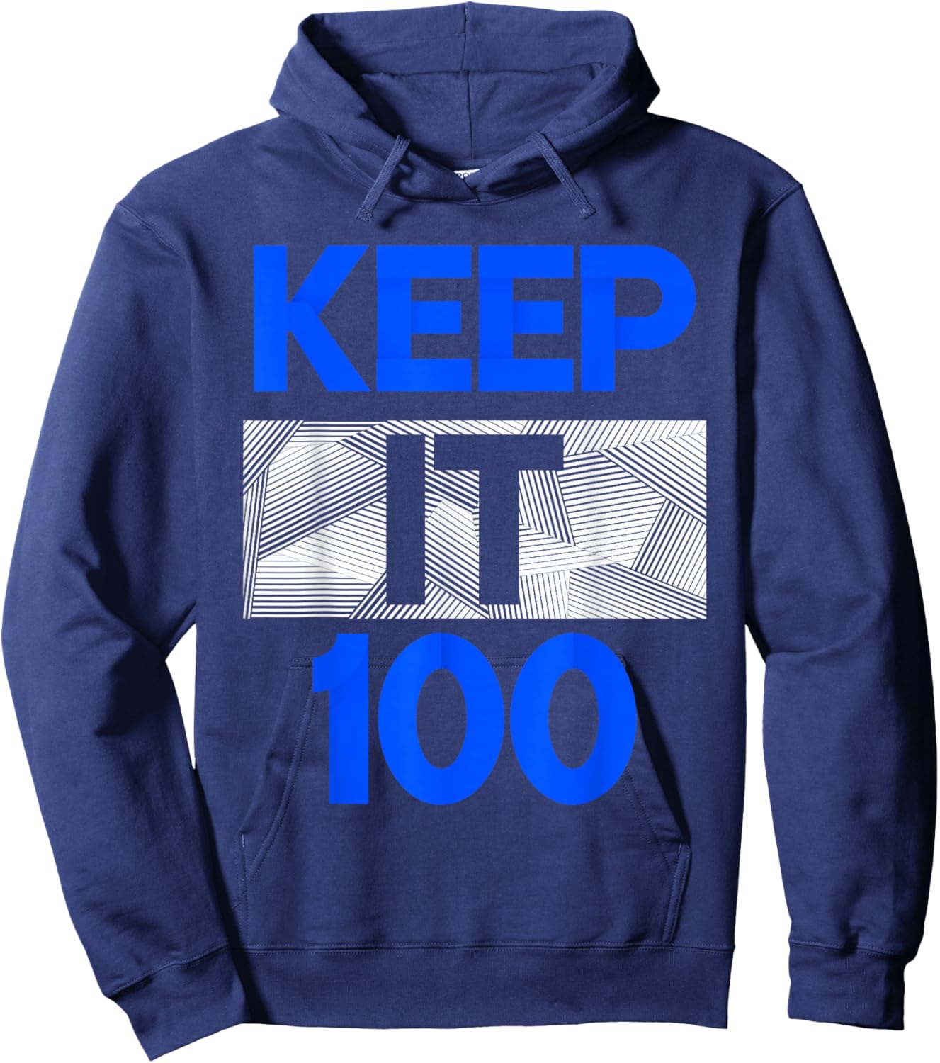 Blue Keep It 100 Royal Blue Graphic Hoodie - Hoodie | Navy