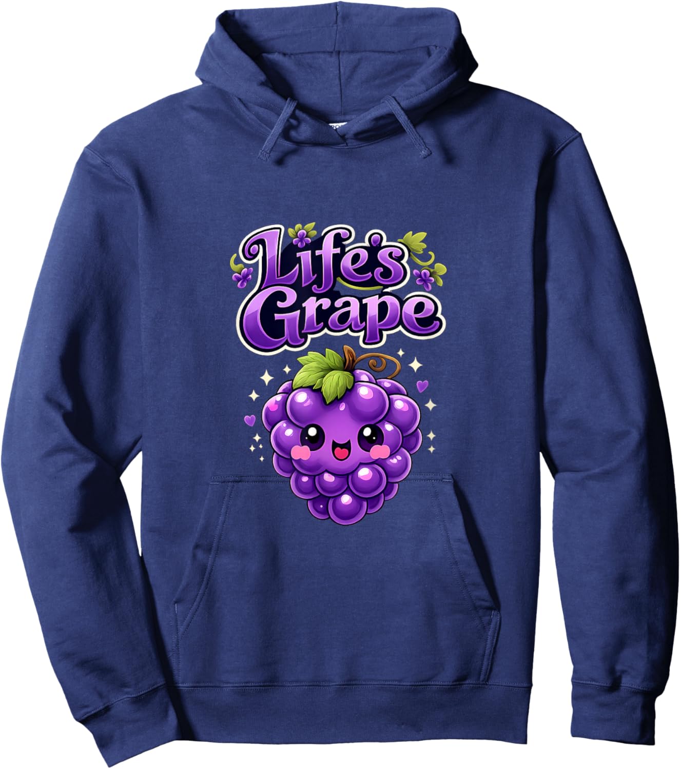 Lifes Raisin Kawaii Chibi Raisins Mignon Violet Vert Art Hoodie - Hoodie | Navy