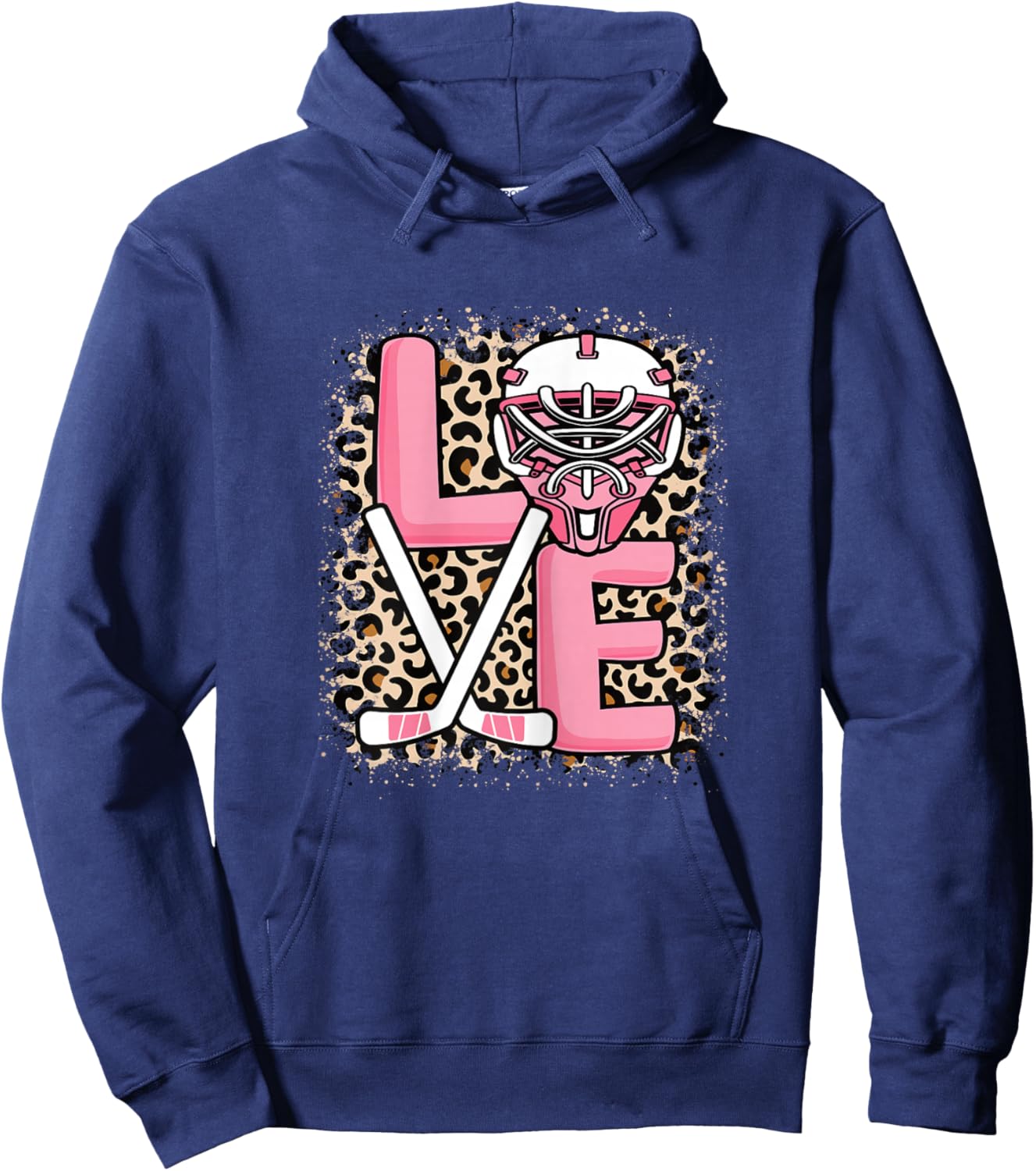Cute Ice Hockey Love Hockey Player Women Girls Kids Hoodie - Hoodie | Navy