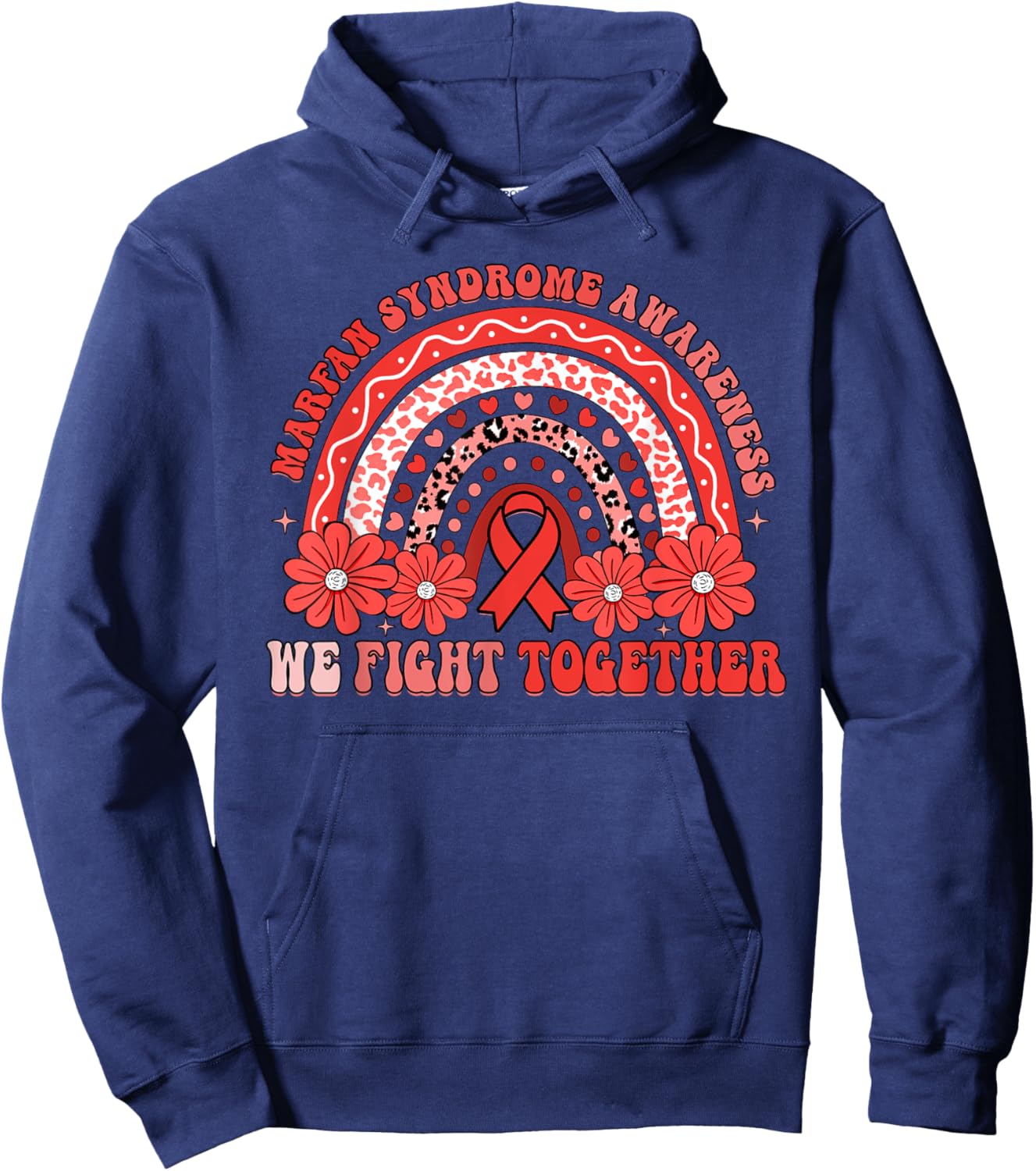 We Fight Together Marfan Syndrome Awareness Month Hoodie - Hoodie | Navy