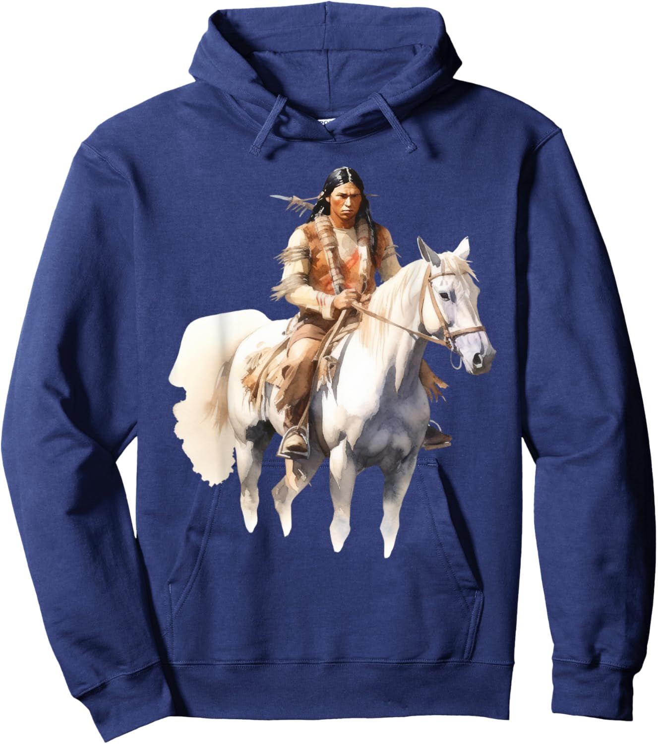 Native American Horse Rider Native Indian Tribe Art Heritage Hoodie - Hoodie | Navy