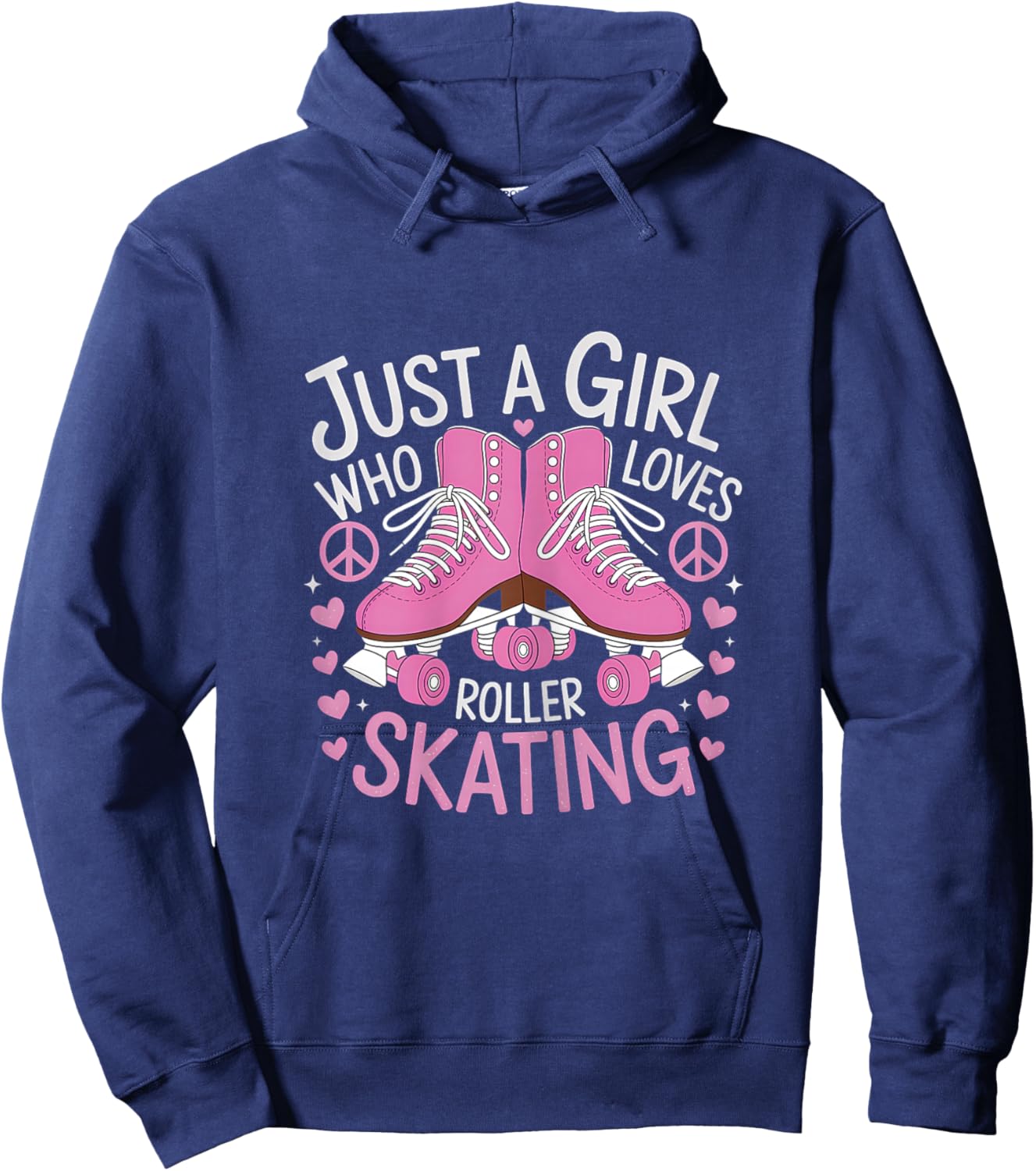 Just A Girl Who Loves Roller Skating 70s 90s Roller Skater Hoodie - Hoodie | Navy
