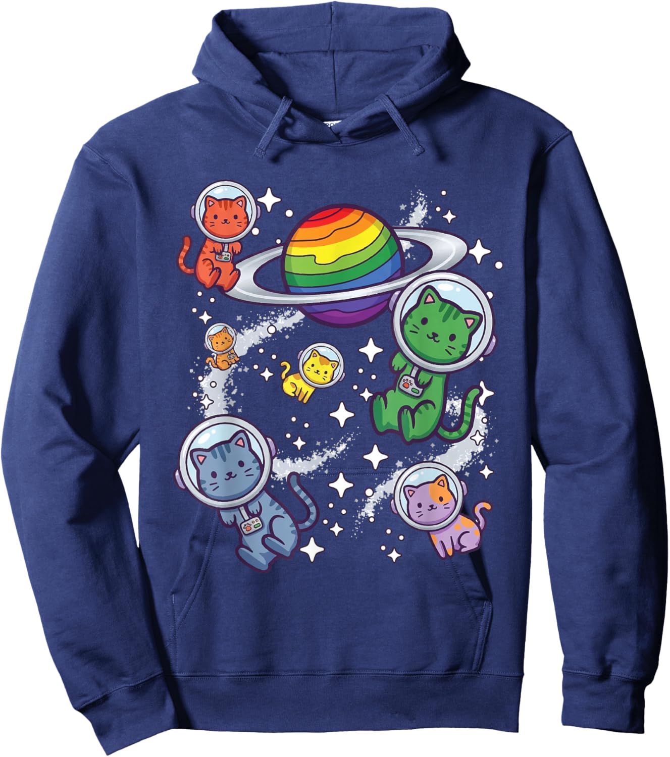 Schwule Astronauten Katzen Lesbian Pride Rainbow Queer Homosexuell CSD LGBT Hoodie - Hoodie | Navy