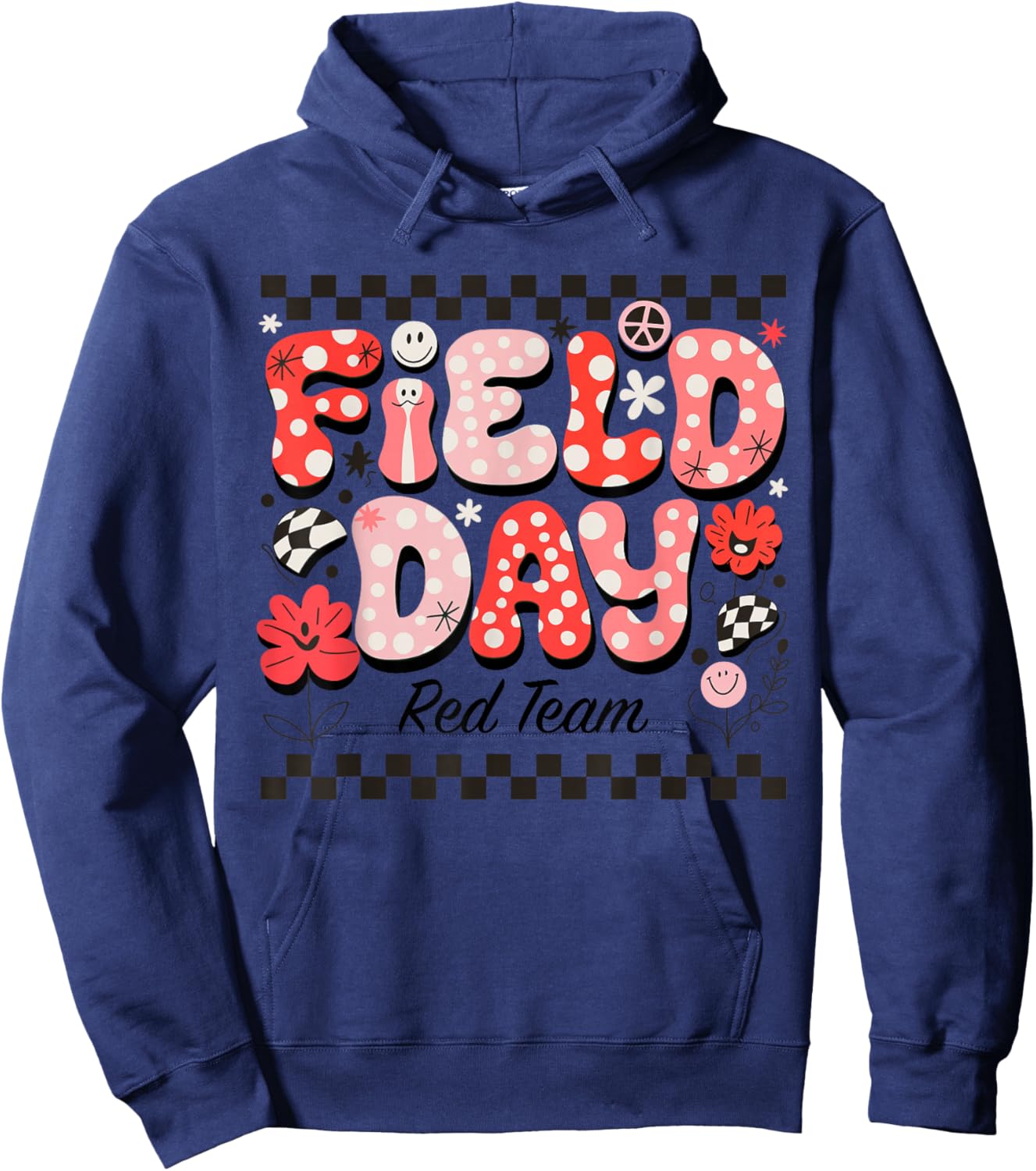 Field Day Red Team Color Field Trip Team Game Competition Hoodie - Hoodie | Navy