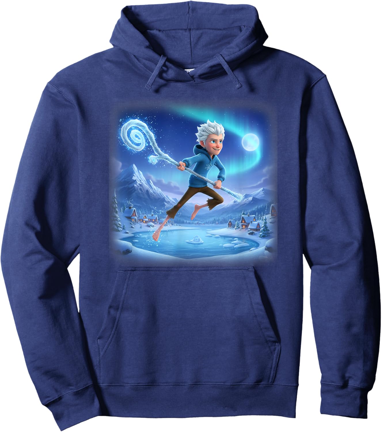 Jack Frost Winter Scene Hoodie - Hoodie | Navy