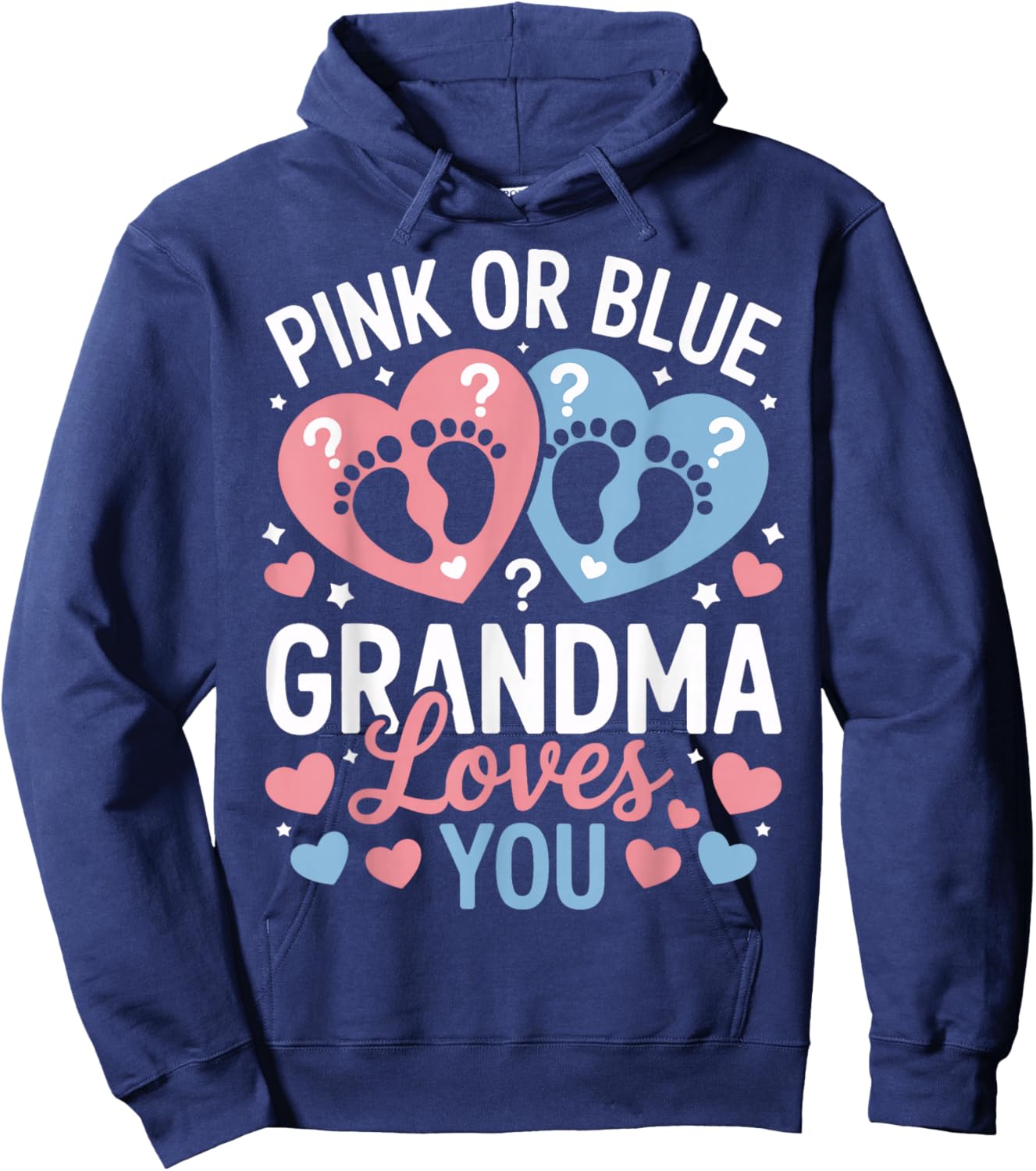 Grandma Loves You Pink Or Blue Baby Shower Hoodie - Hoodie | Navy