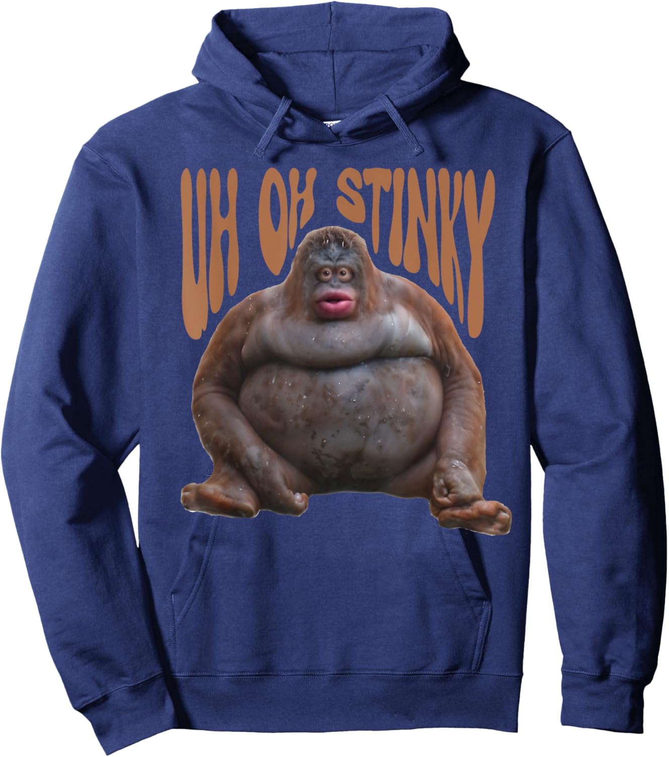 Funny Uh Oh Stinky Poop Dank Memes Le Monkey Orangutan Hoodie - Hoodie | Navy