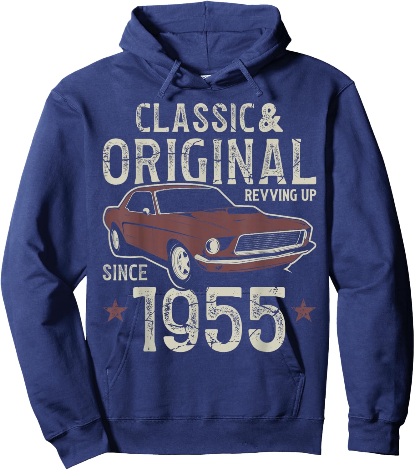 70th Birthday Born 1955 Classic Car Hoodie - Hoodie | Navy