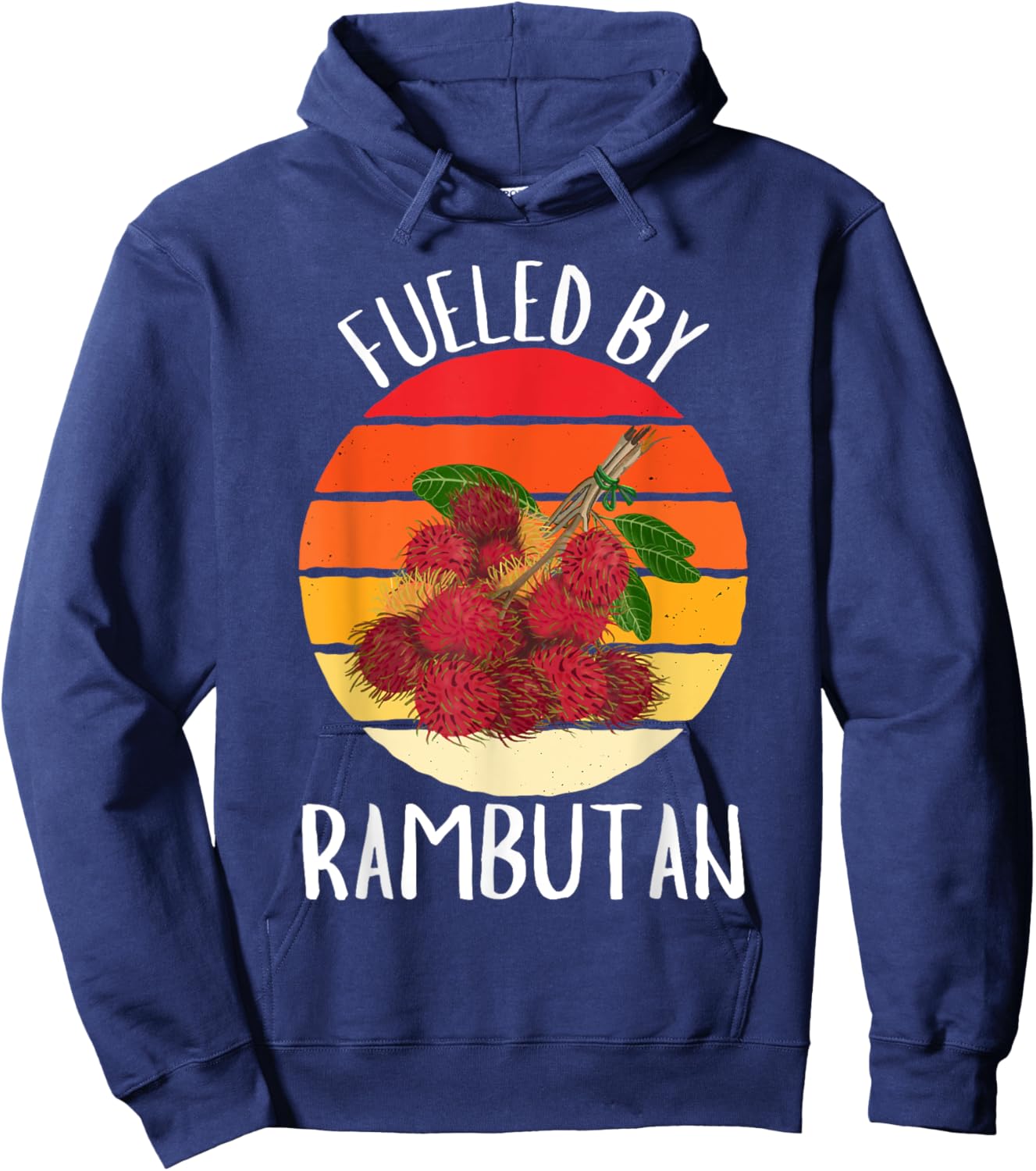 Retro Fueled By Rambutan Vintage Rambutan Fruit Lover Hoodie - Hoodie | Navy
