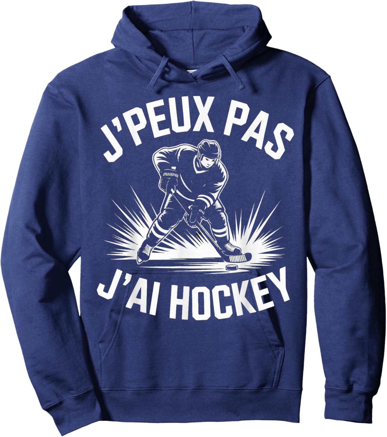 J'Peux Pas J'Ai Hockey Humour Gift Ice Hockey Hoodie - Hoodie | Navy