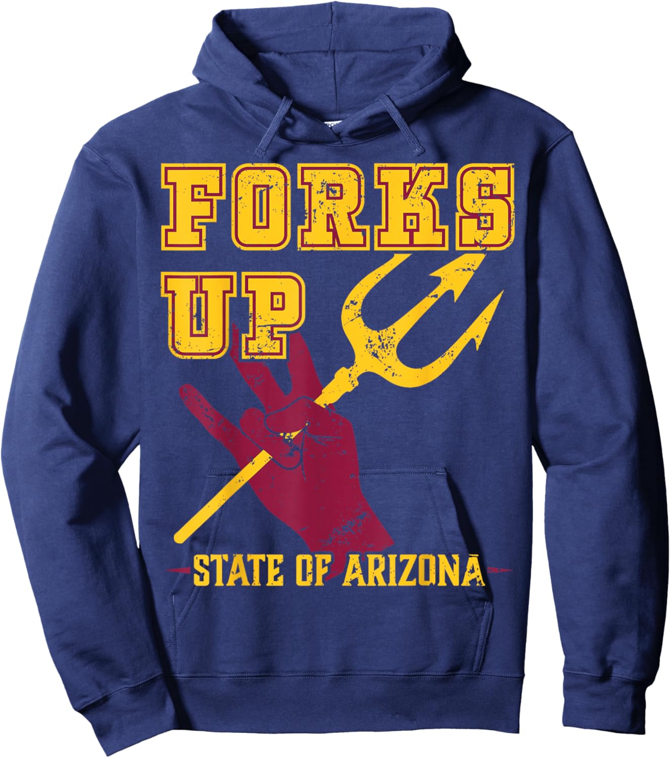Forks Up - State of Arizona Design University Hoodie - Hoodie | Navy