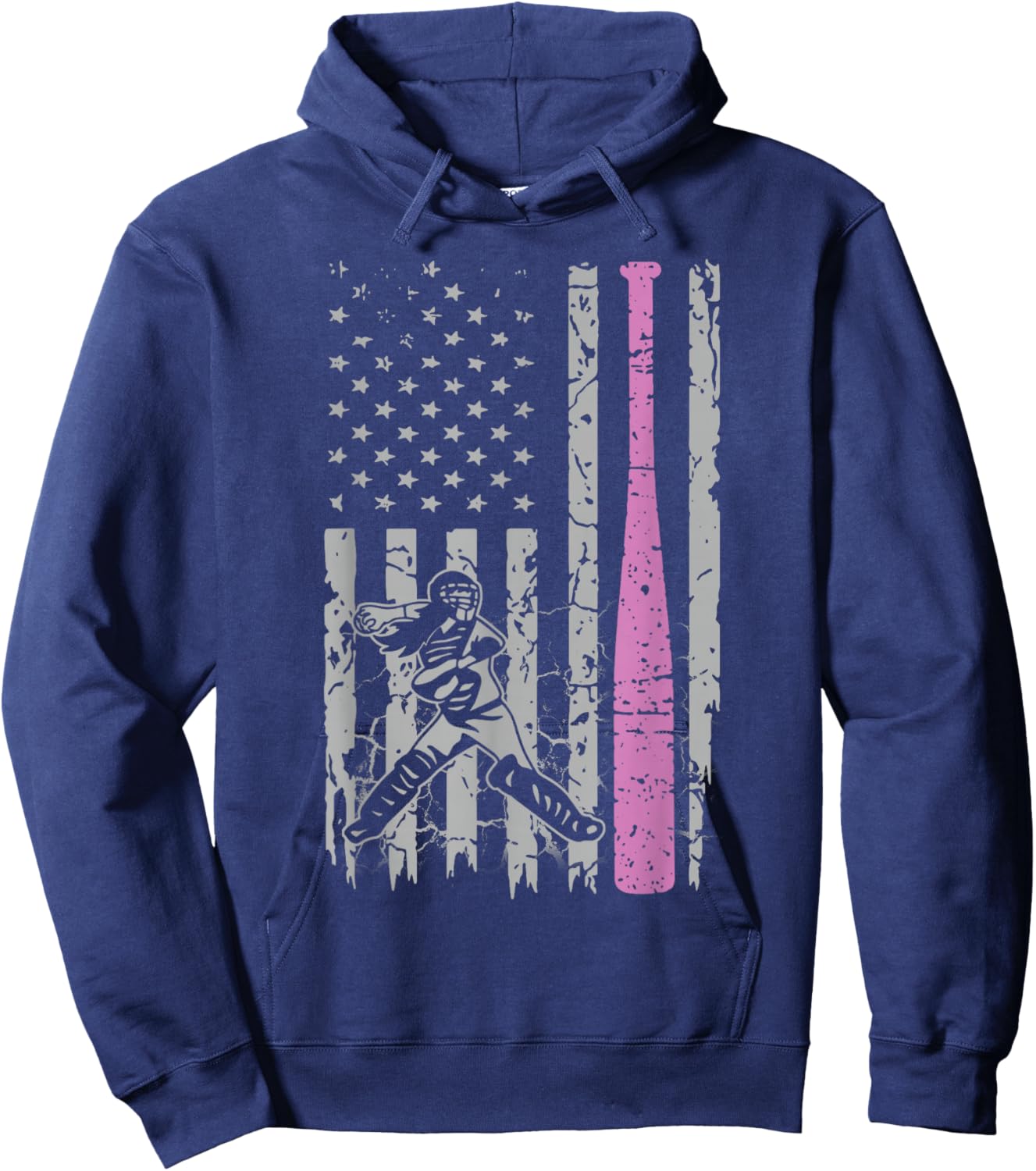 Pink Girls Softball - American Softball For Youth Girls Hoodie - Hoodie | Navy