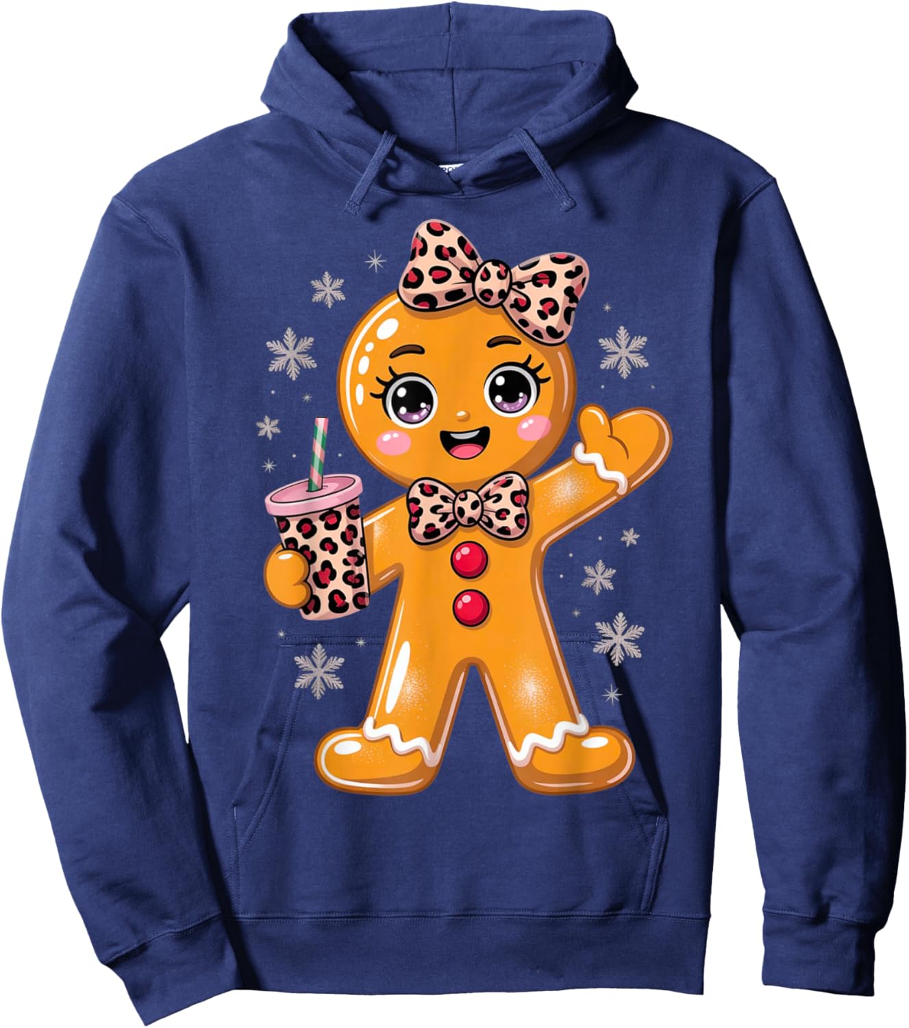 Girl's Gingerbread Christmas Cookie Baking Flirty Kids Hoodie - Hoodie | Navy